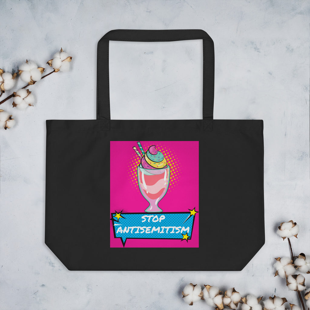 Pop Art Style | Antisemitism | Large Organic Tote Bag Jouparty