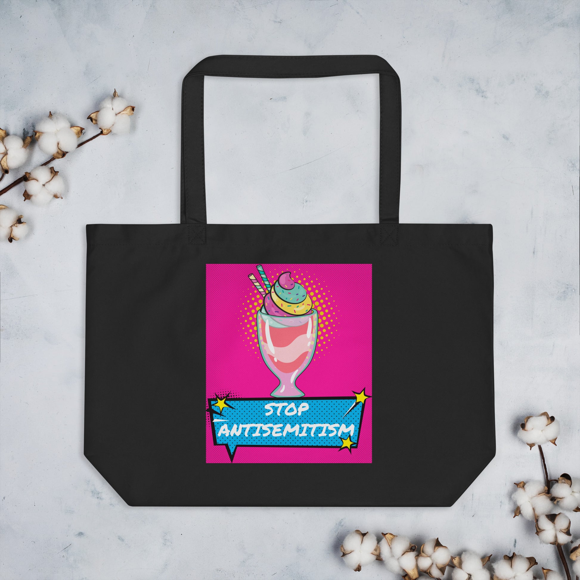 Pop Art Style | Antisemitism | Large Organic Tote Bag Jouparty