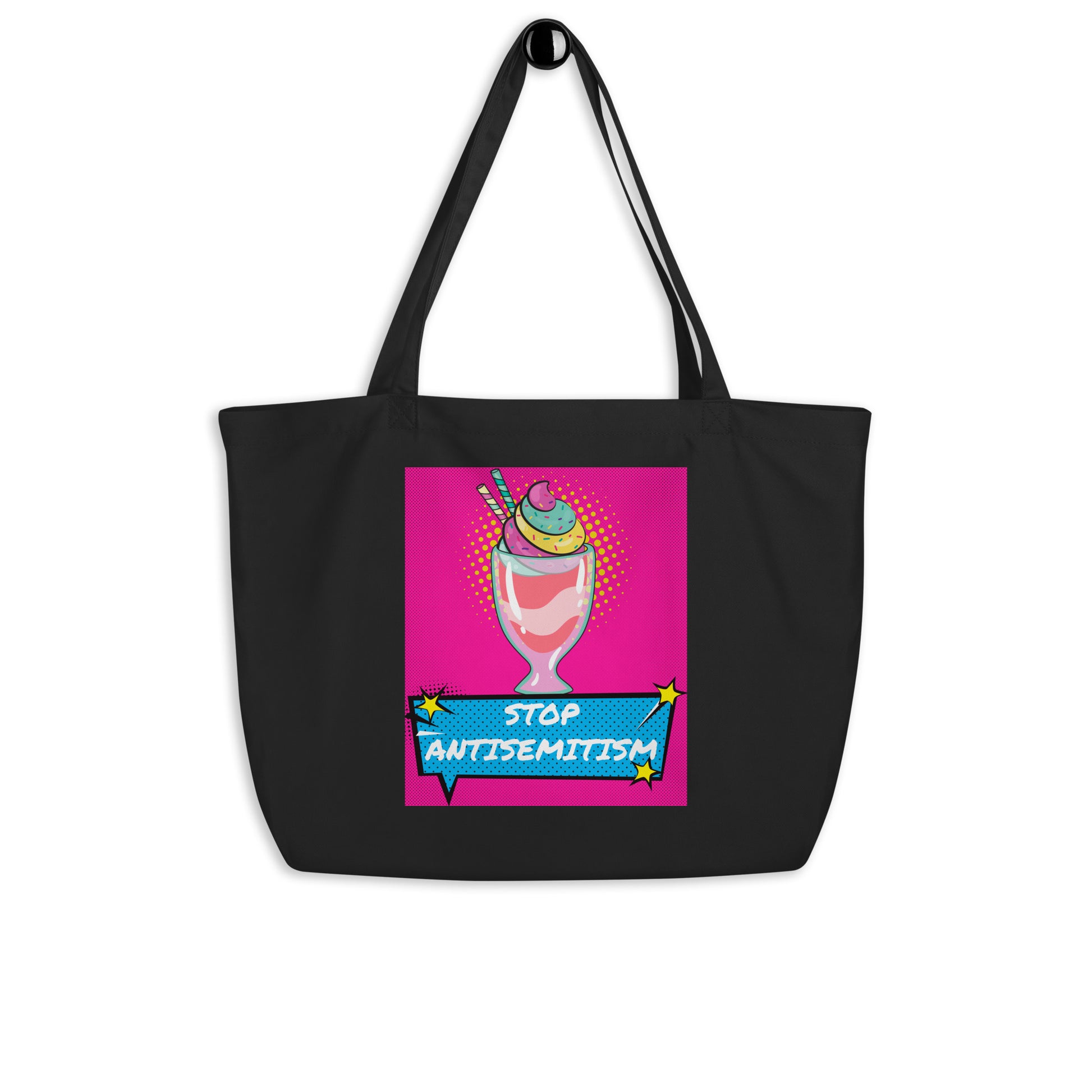 Pop Art Style | Antisemitism | Large Organic Tote Bag Jouparty