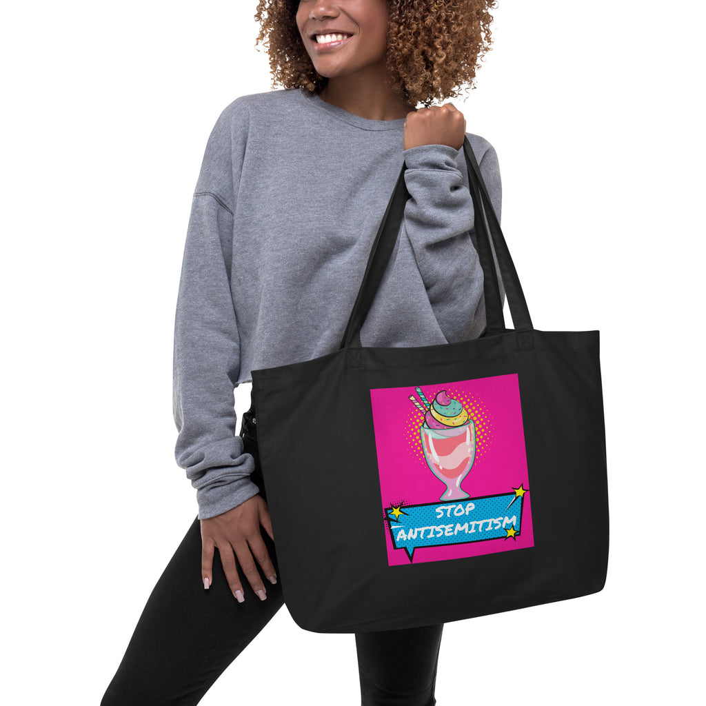 Pop Art Style | Antisemitism | Large Organic Tote Bag Jouparty