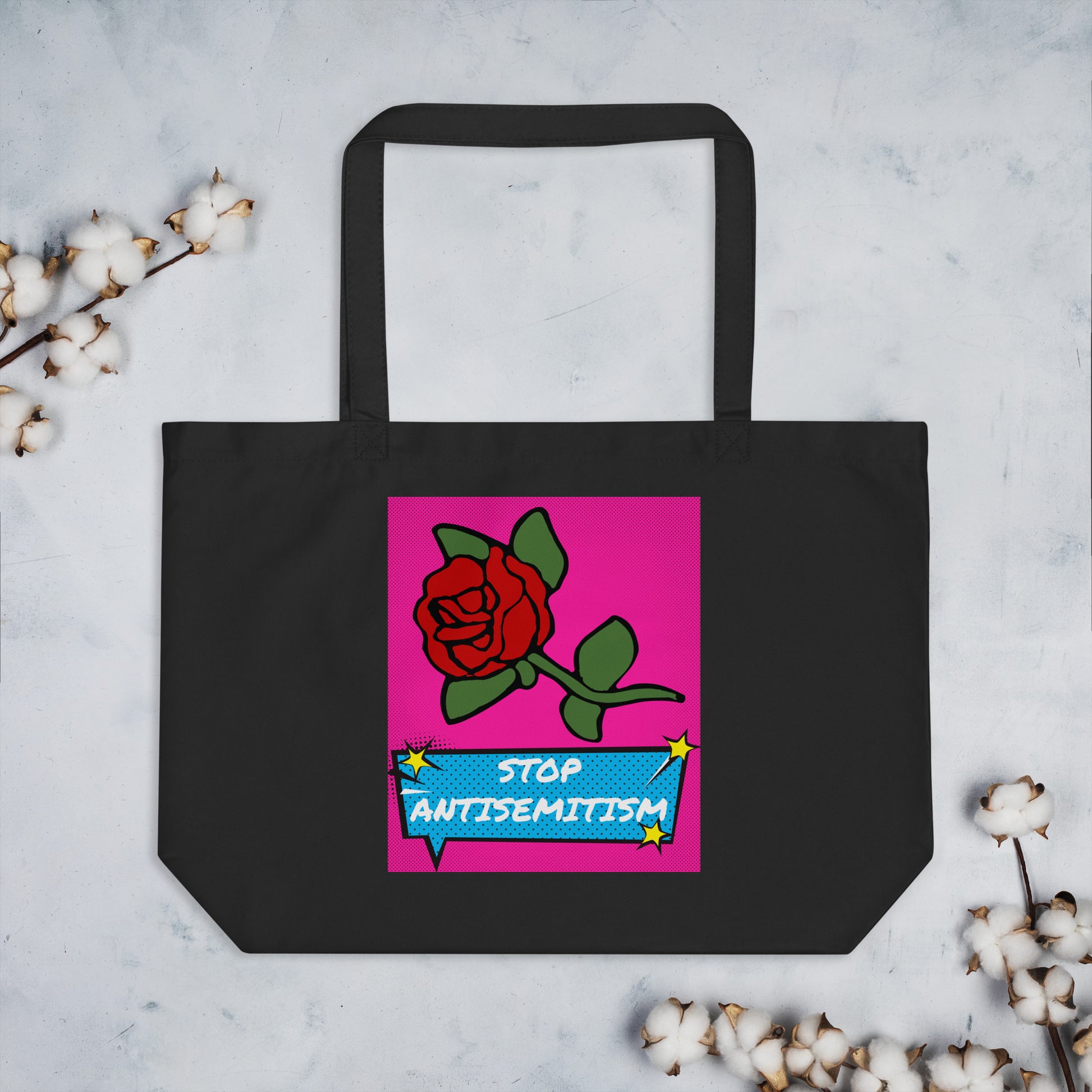 Pop Art Style | Antisemitism | Large Organic Tote Bag Jouparty