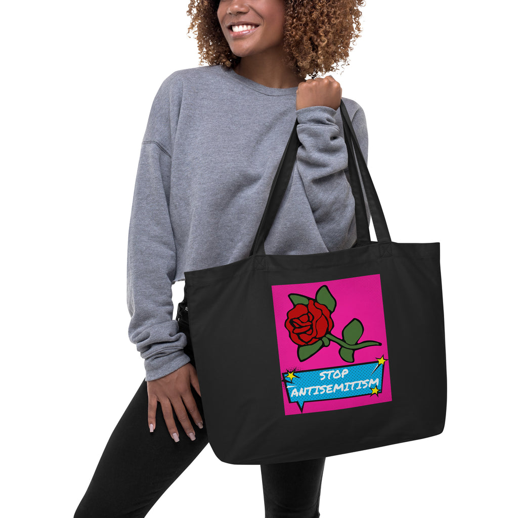 Pop Art Style | Antisemitism | Large Organic Tote Bag Jouparty