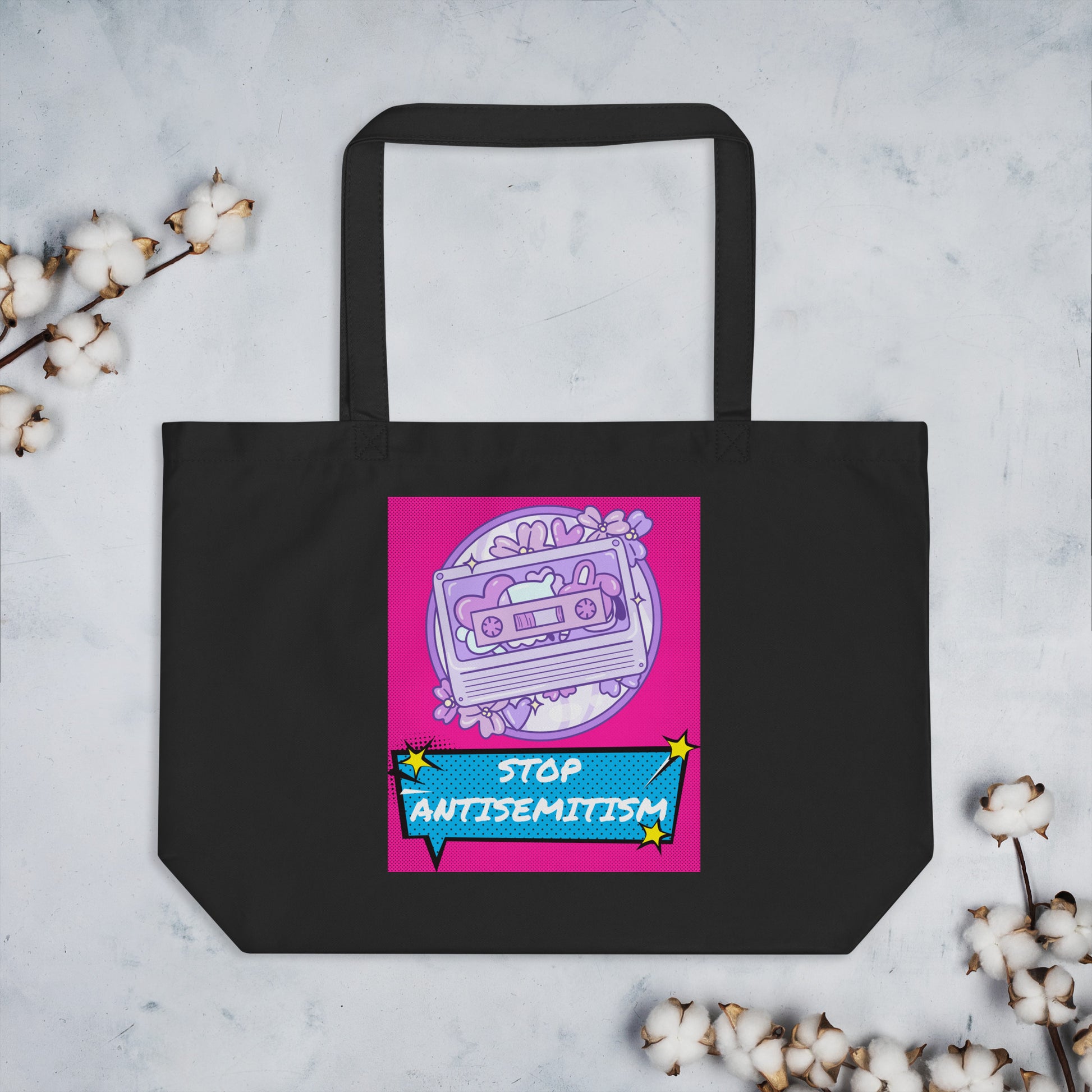 Pop Art Style | Antisemitism | Large Organic Tote Bag Jouparty
