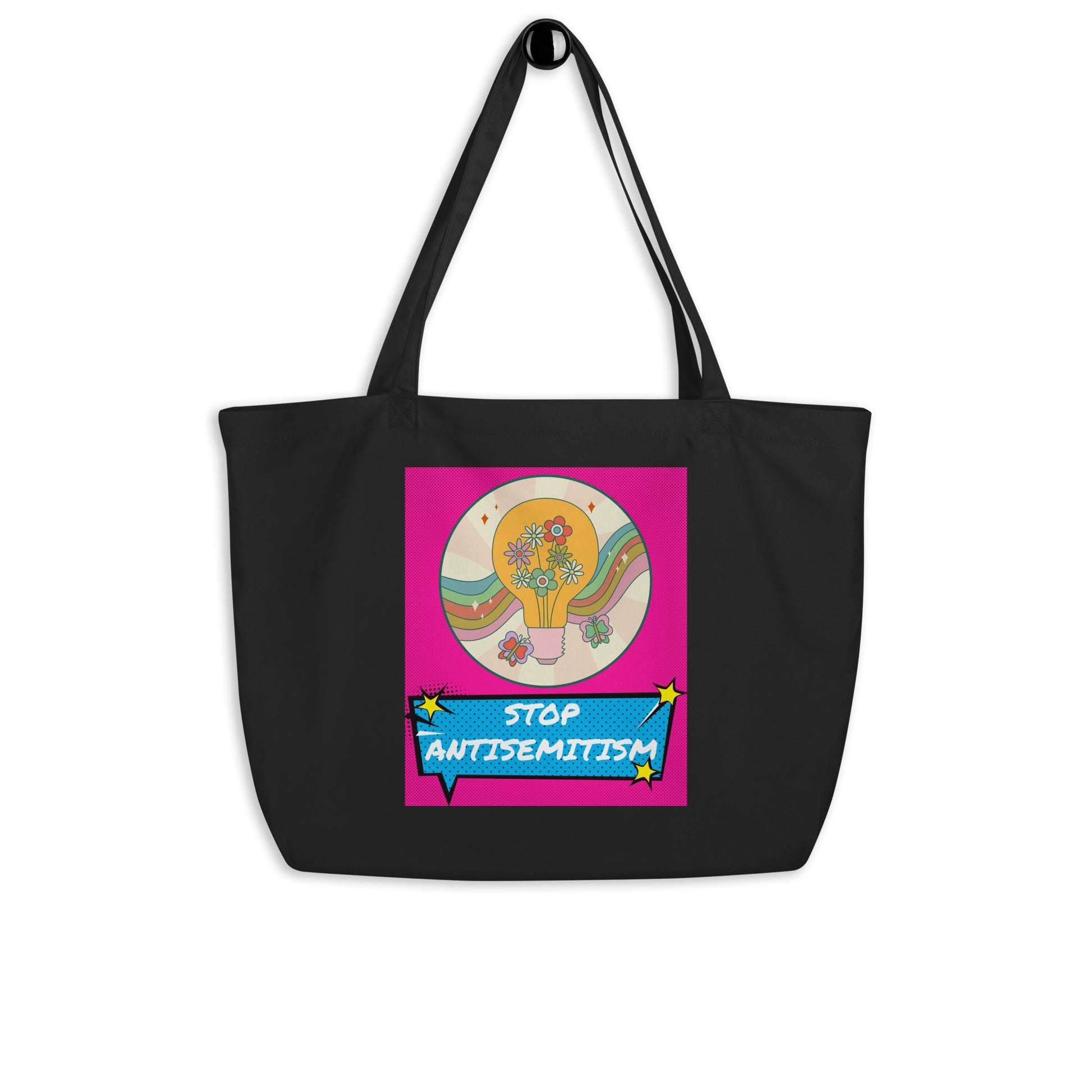 Pop Art Style | Antisemitism | Large Organic Tote Bag Jouparty