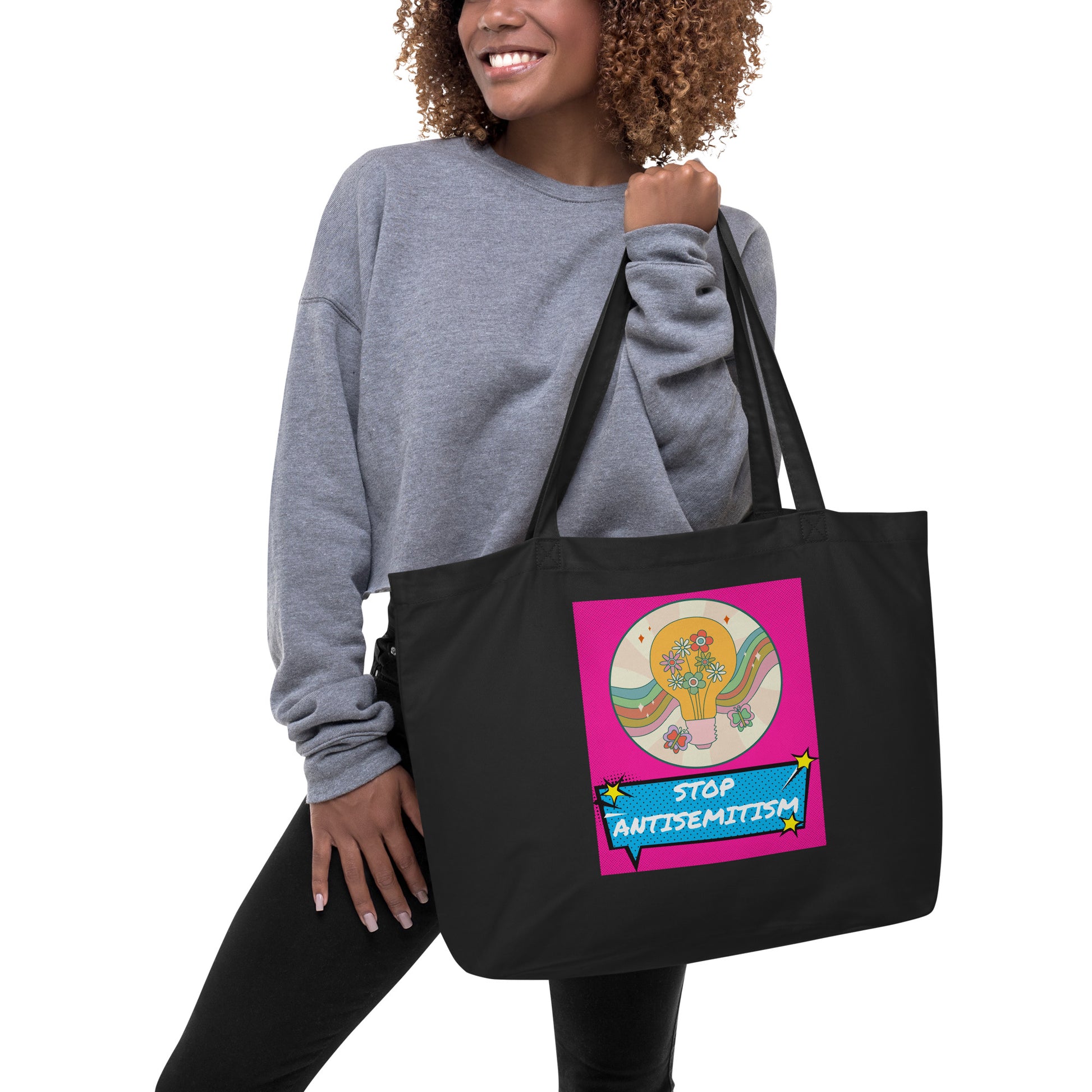 Pop Art Style | Antisemitism | Large Organic Tote Bag Jouparty