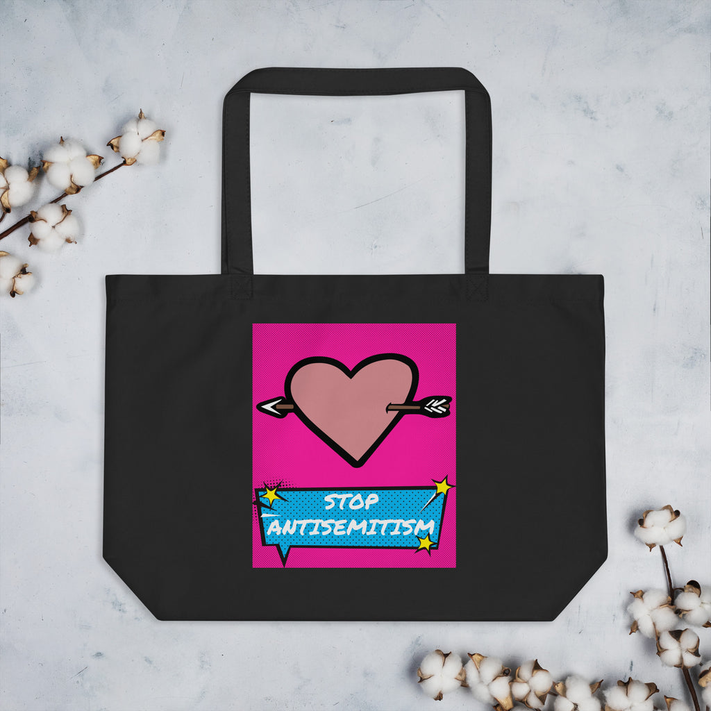 Pop Art Style | Antisemitism | Large Organic Tote Bag Jouparty