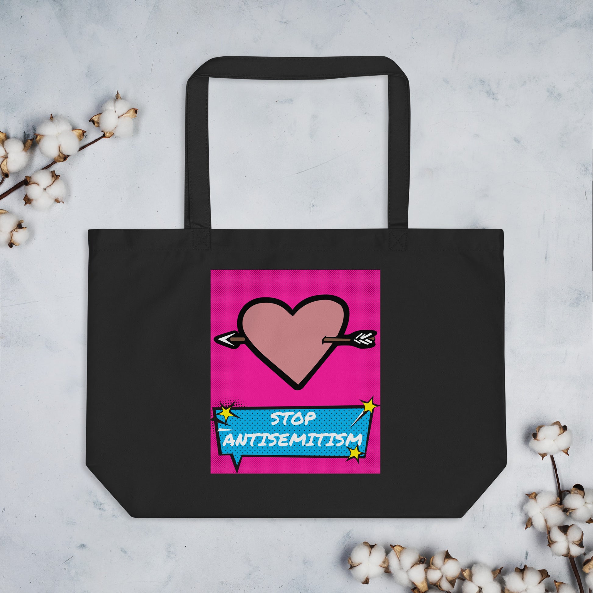 Pop Art Style | Antisemitism | Large Organic Tote Bag Jouparty