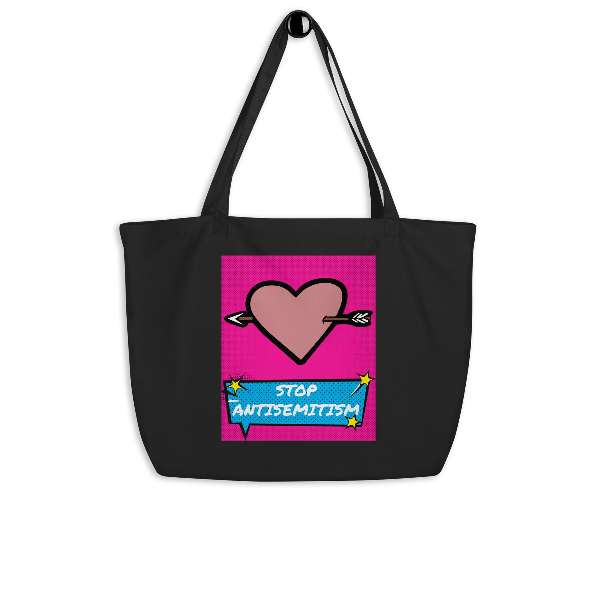 Pop Art Style | Antisemitism | Large Organic Tote Bag Jouparty