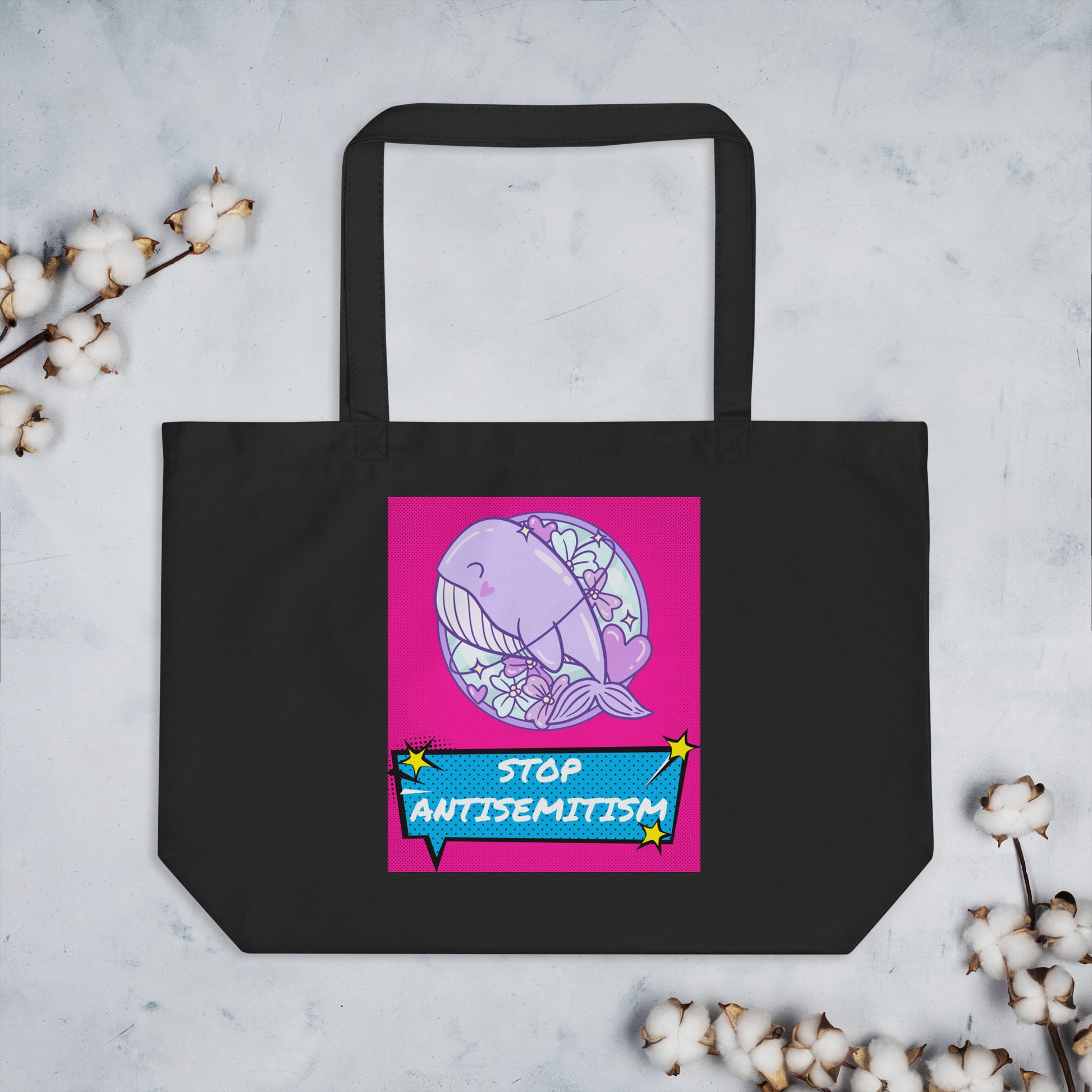 Pop Art Style | Antisemitism | Large Organic Tote Bag Jouparty