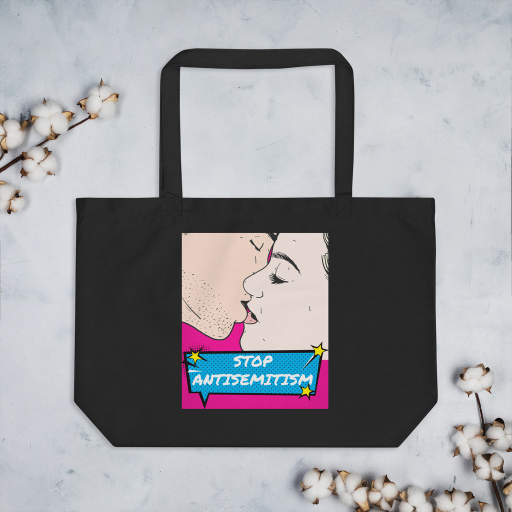 Pop Art Style | Antisemitism | Large Organic Tote Bag Jouparty