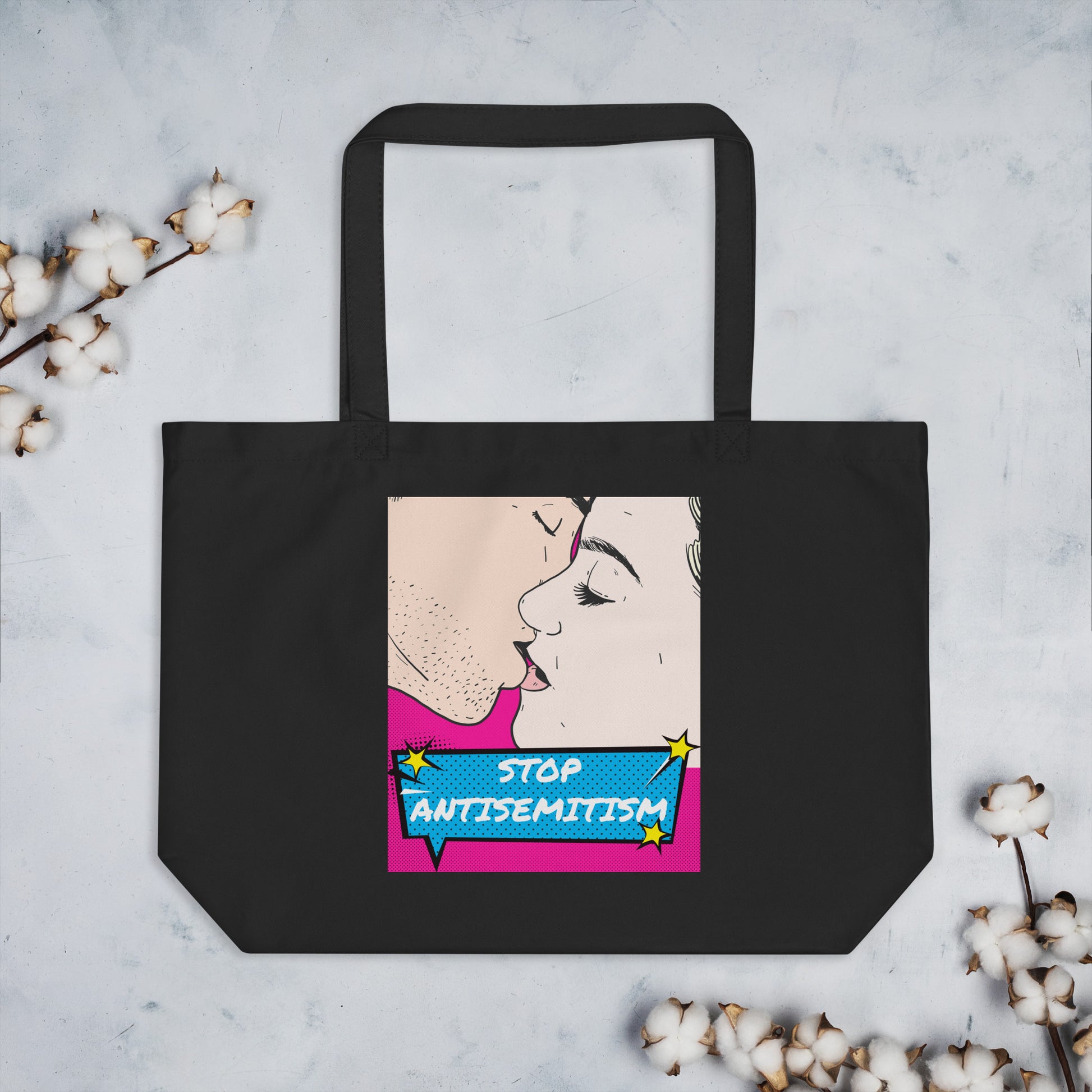 Pop Art Style | Antisemitism | Large Organic Tote Bag Jouparty