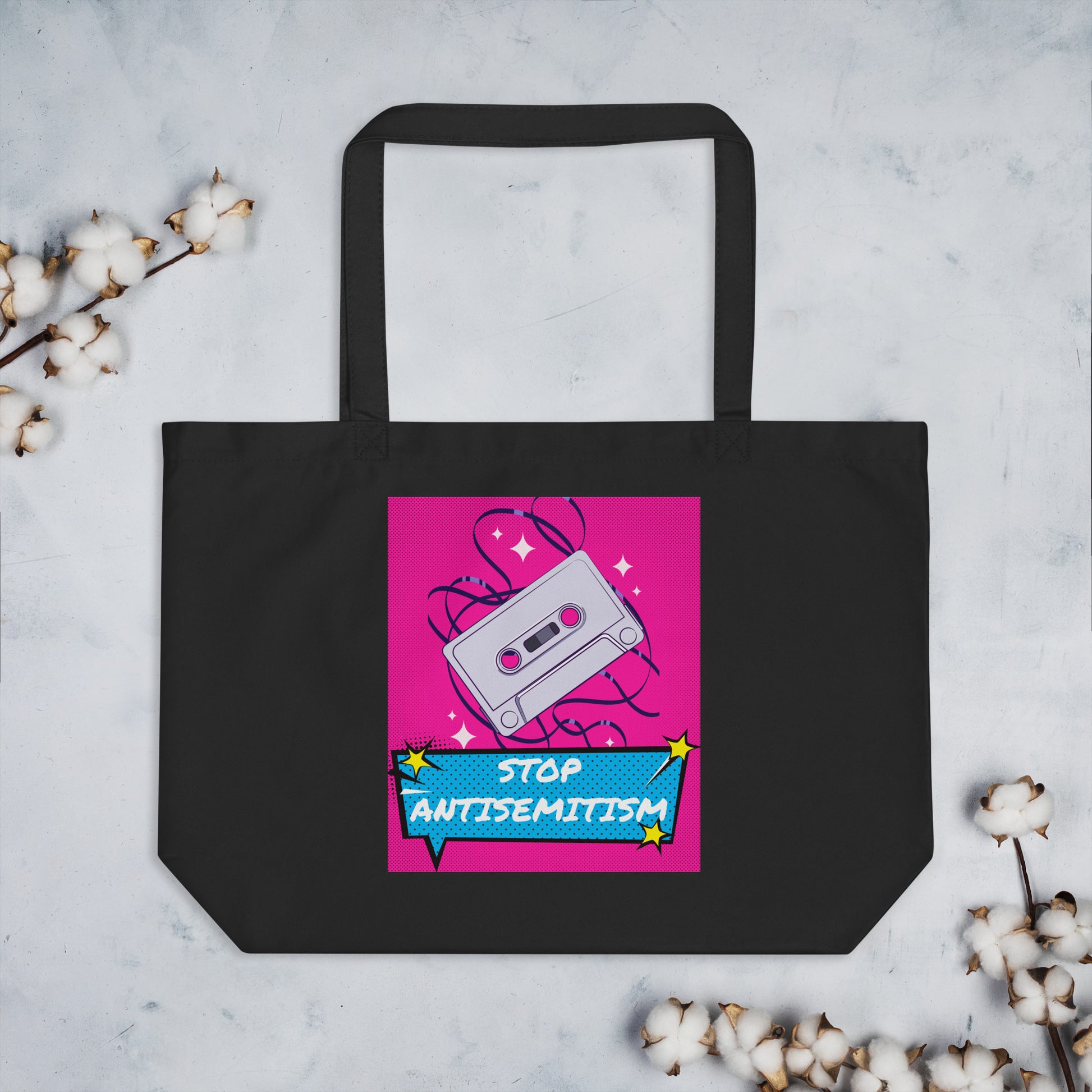 Pop Art Style | Antisemitism | Large Organic Tote Bag Jouparty