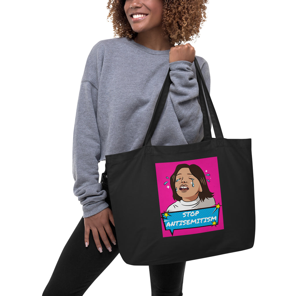 Pop Art Style | Antisemitism | Large Organic Tote Bag Jouparty