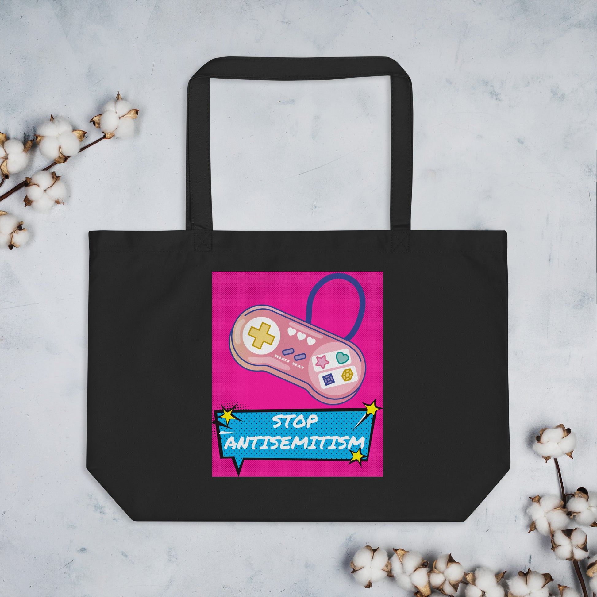 Pop Art Style | Antisemitism | Large Organic Tote Bag Jouparty