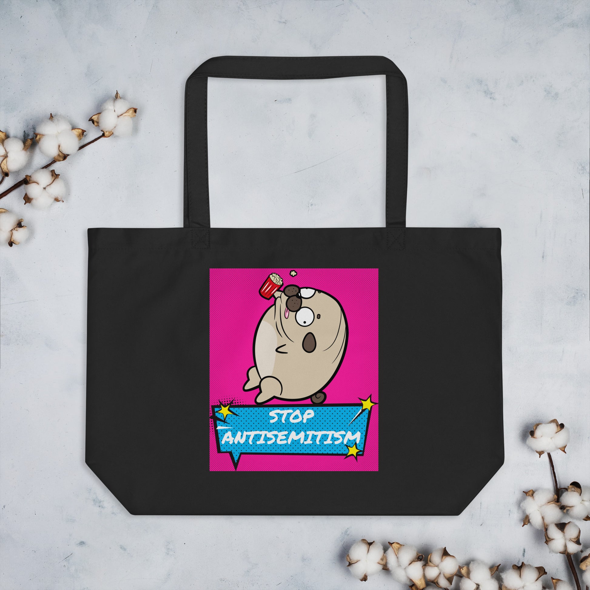 Pop Art Style | Antisemitism | Large Organic Tote Bag Jouparty