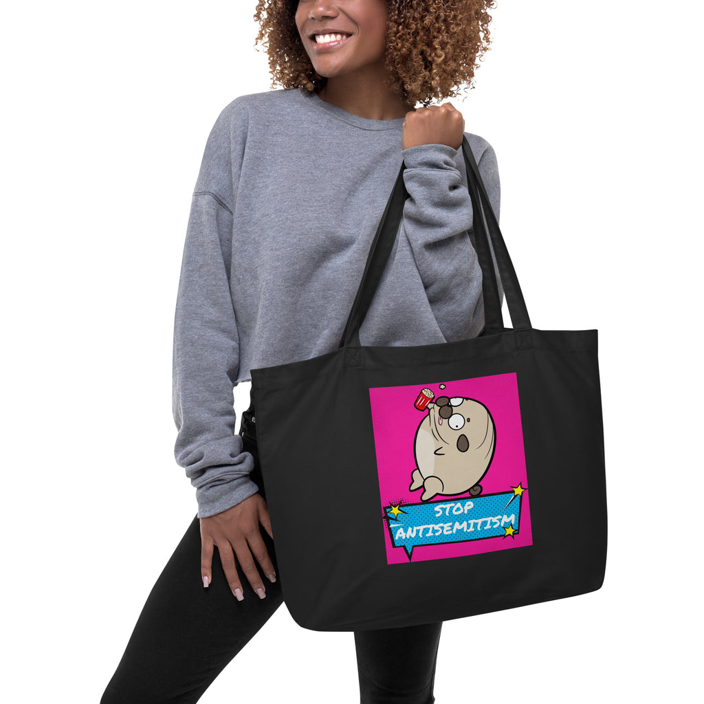 Pop Art Style | Antisemitism | Large Organic Tote Bag Jouparty