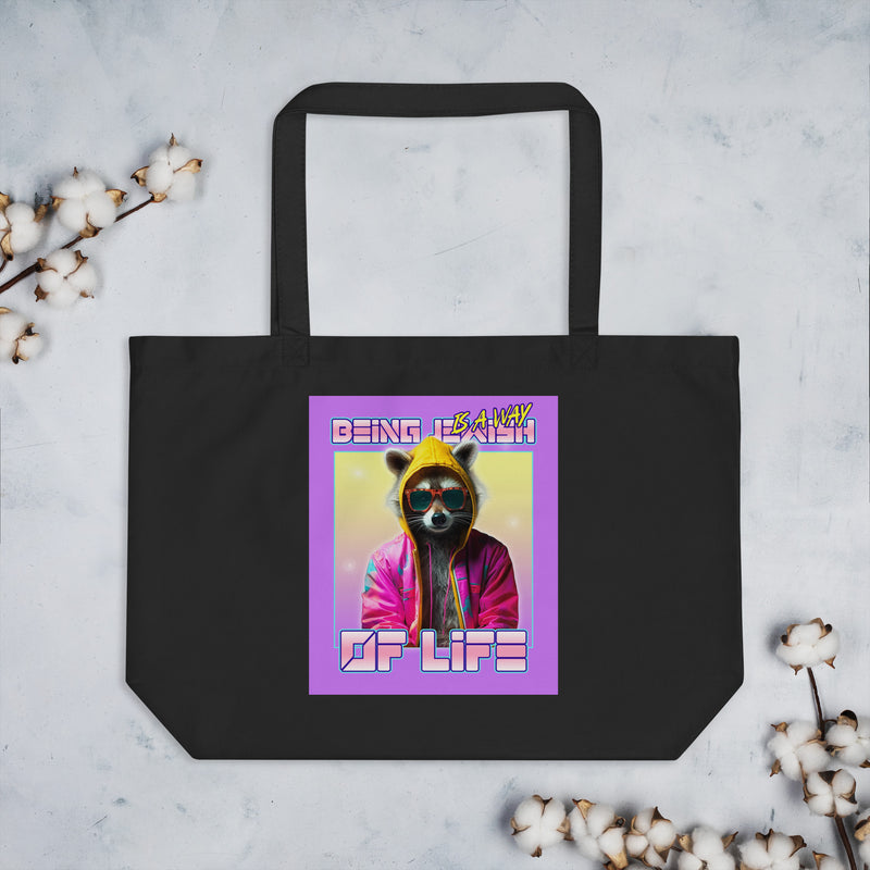 Mr Racoon | Large Organic Tote Bag
