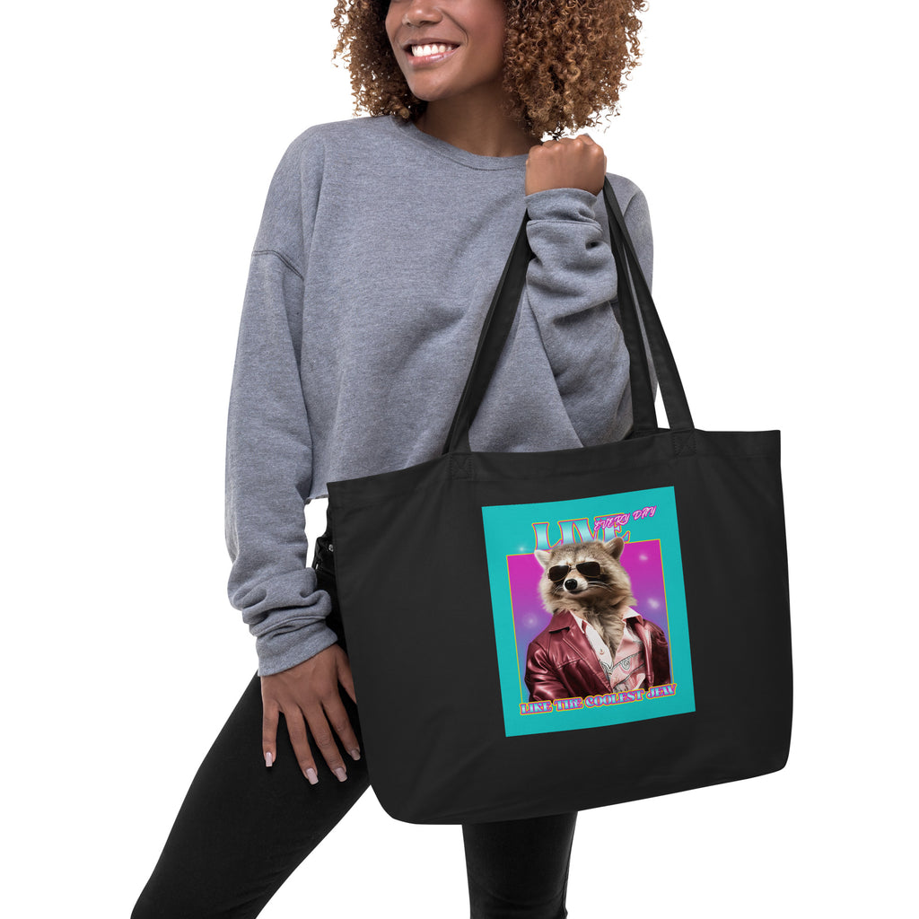 Mr Racoon | Large Organic Tote Bag Jouparty