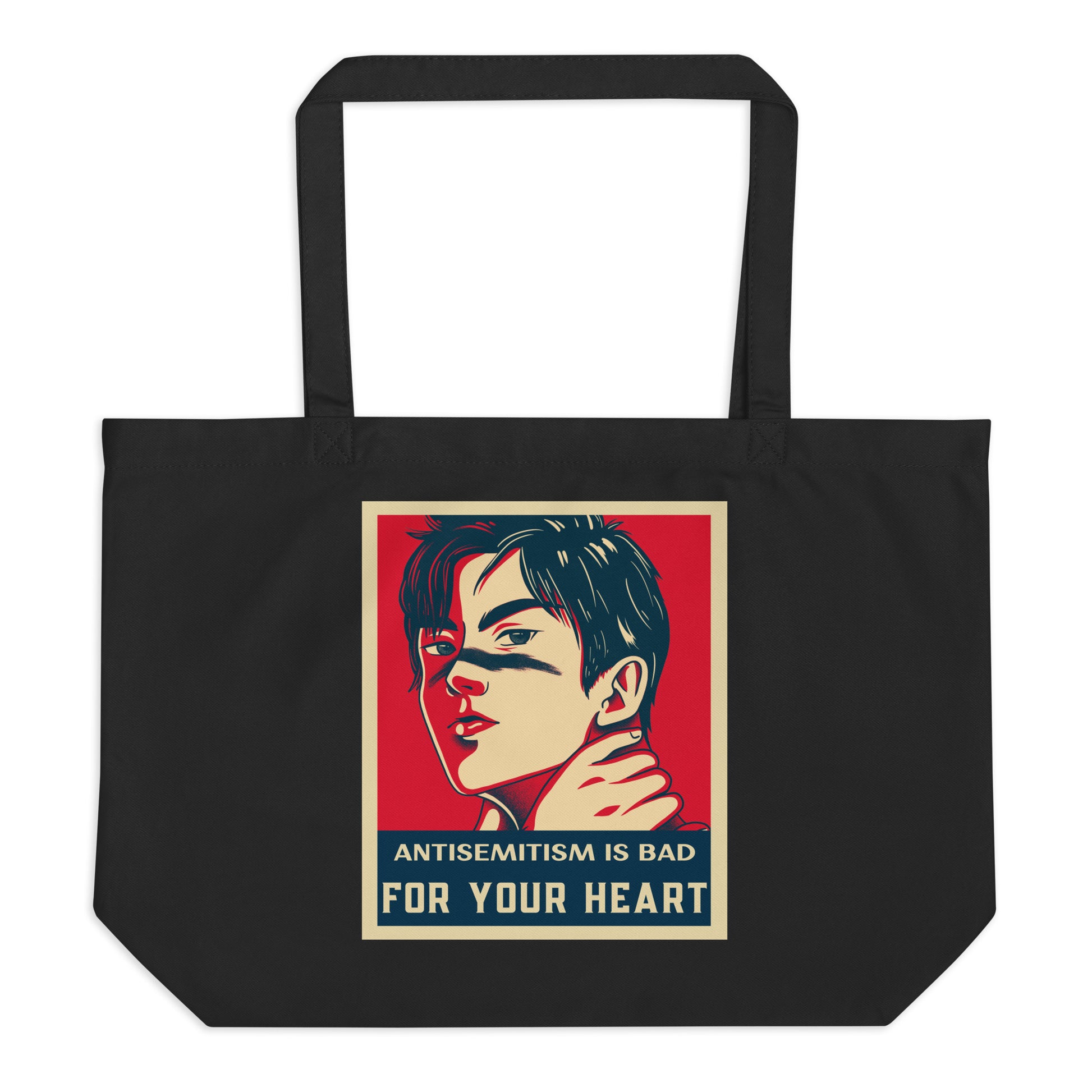 Anime Hero | Antisemitism | Large Organic Tote Bag Jouparty