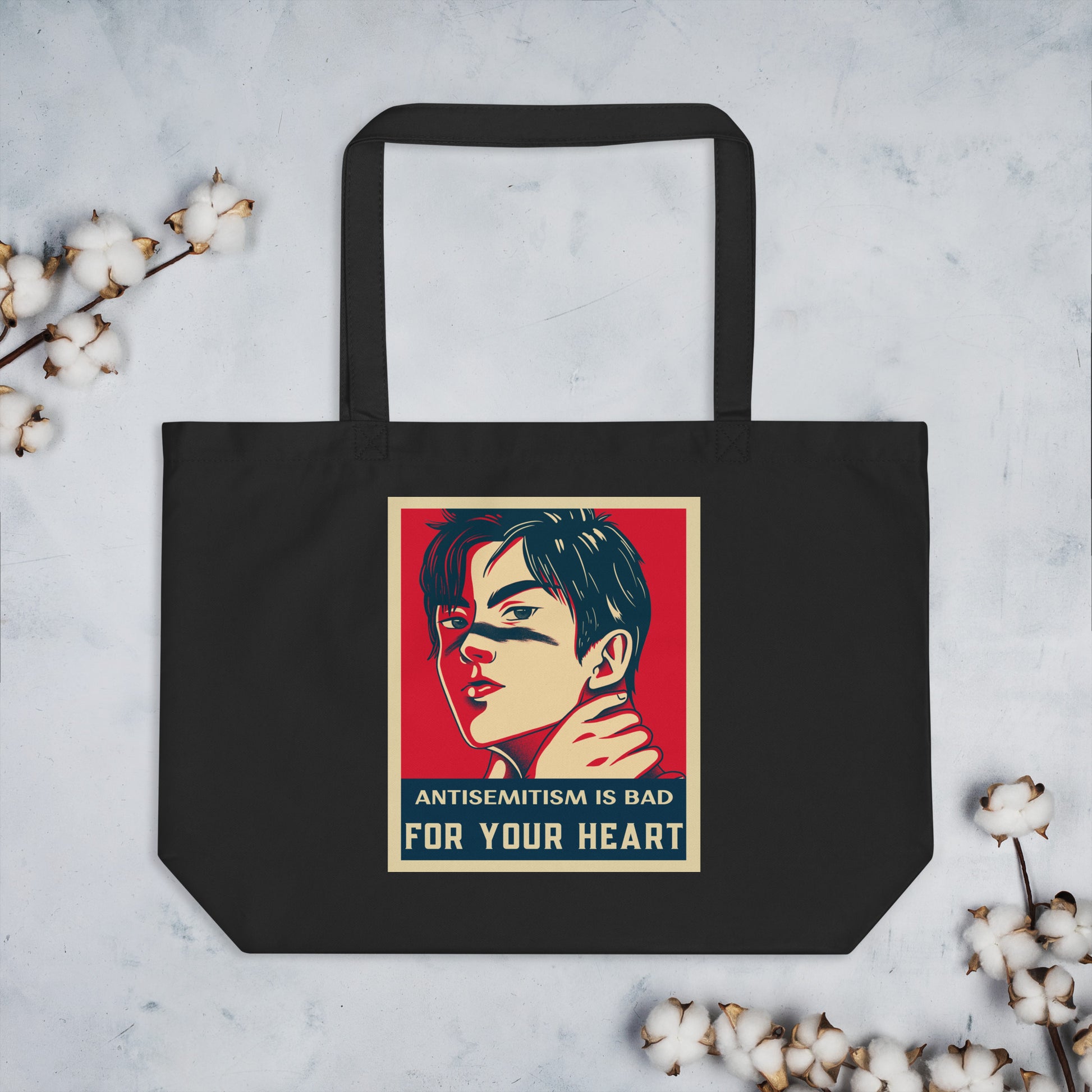 Anime Hero | Antisemitism | Large Organic Tote Bag Jouparty