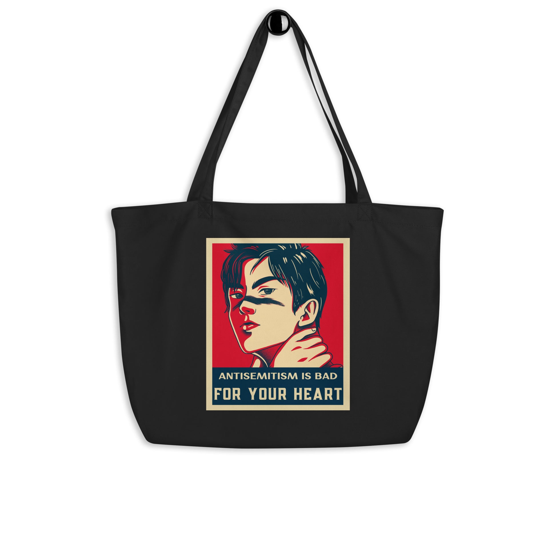 Anime Hero | Antisemitism | Large Organic Tote Bag Jouparty