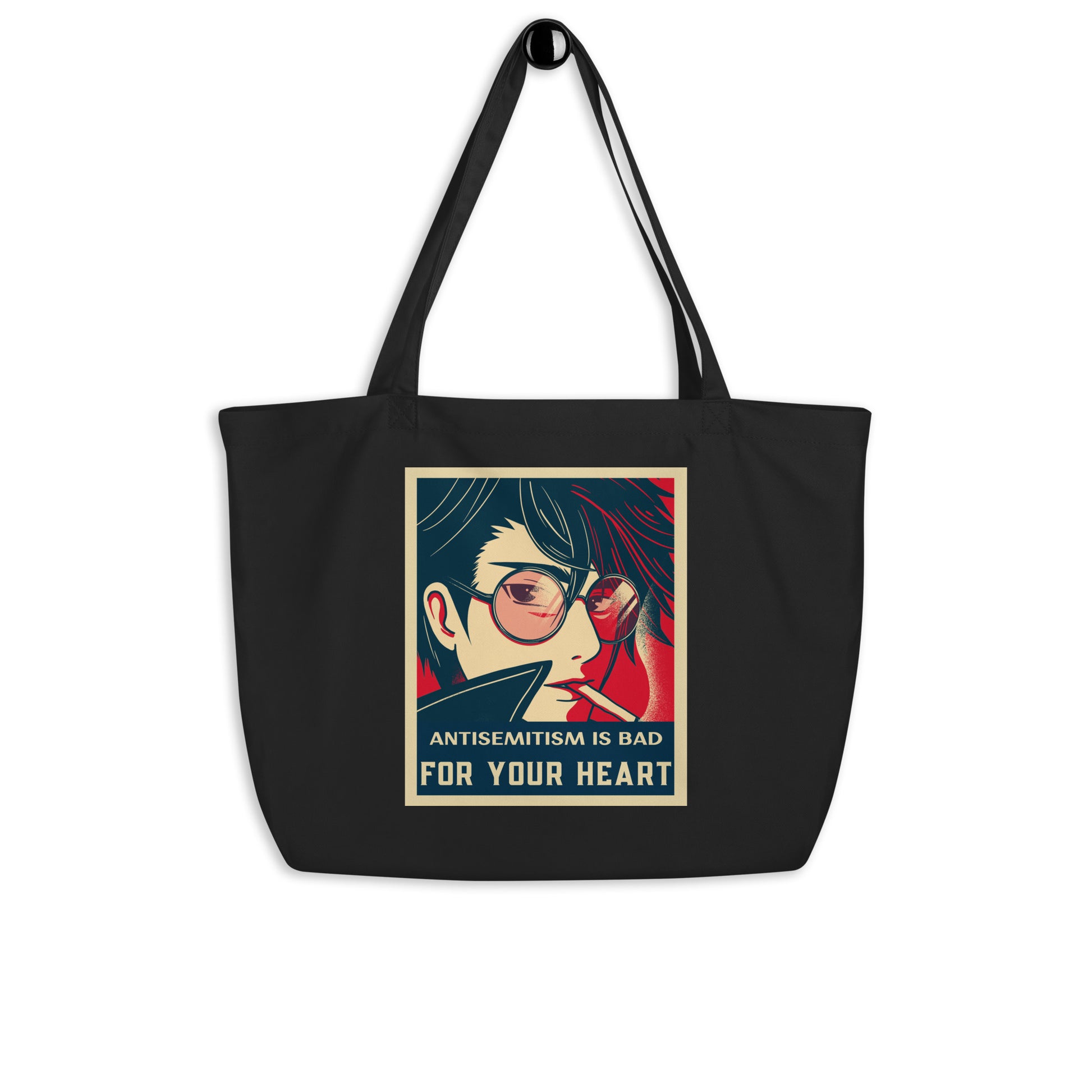 Anime Hero | Antisemitism | Large Organic Tote Bag Jouparty
