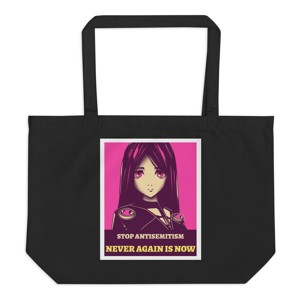 Anime Hero | Antisemitism | Large Organic Tote Bag