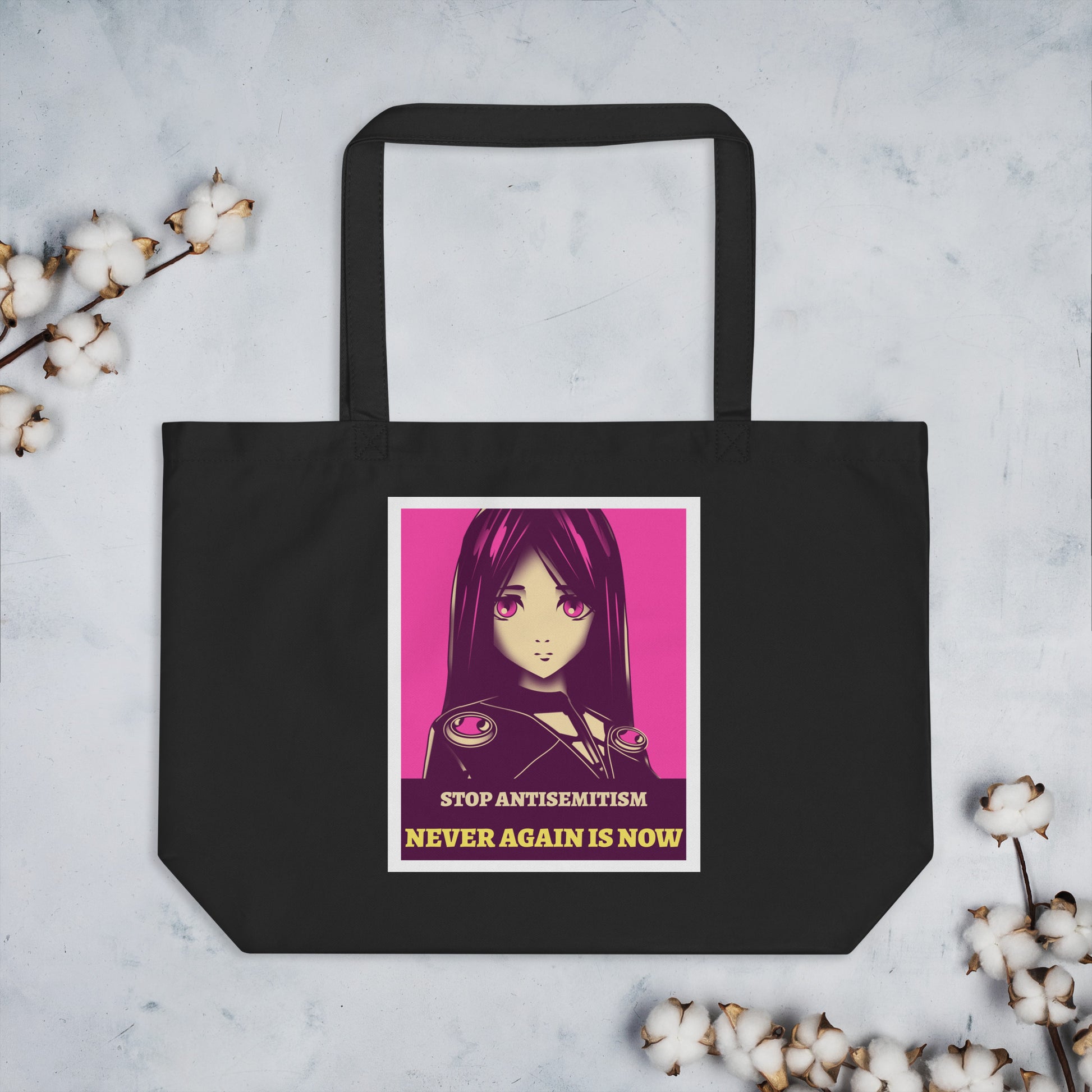 Anime Hero | Antisemitism | Large Organic Tote Bag