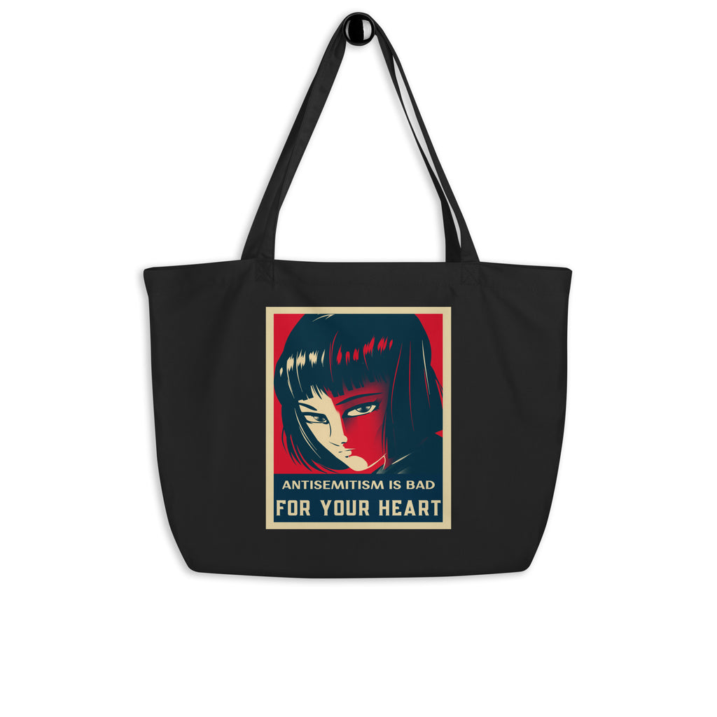 Anime Hero | Antisemitism | Large Organic Tote Bag Jouparty