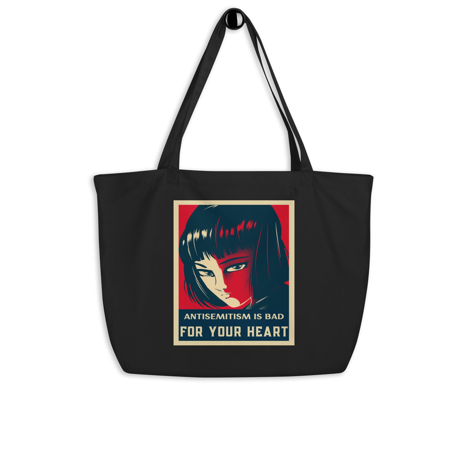 Anime Hero | Antisemitism | Large Organic Tote Bag Jouparty