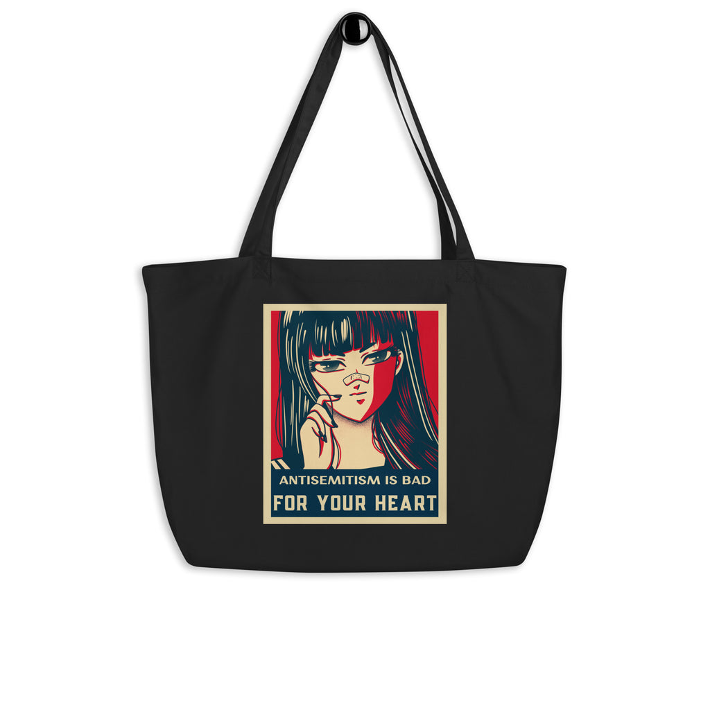 Anime Hero | Antisemitism | Large Organic Tote Bag Jouparty
