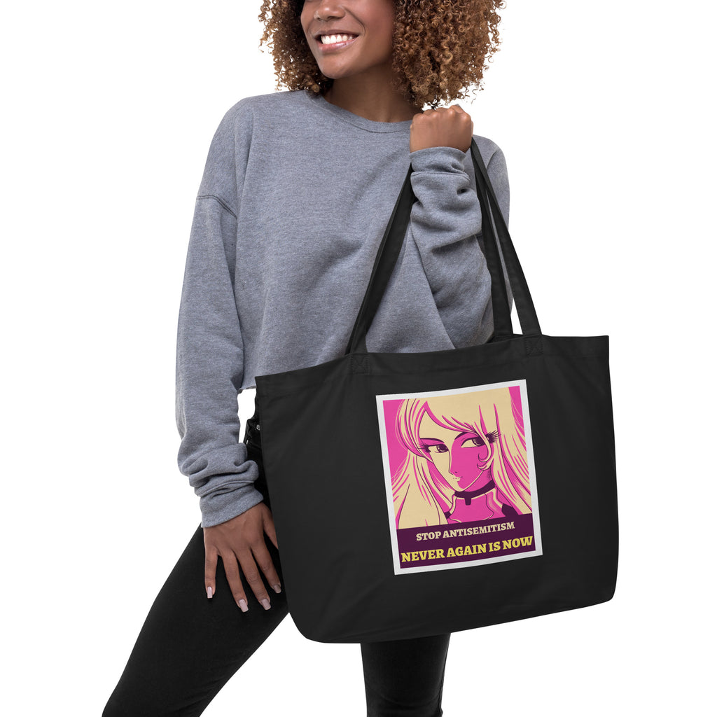 Anime Hero | Antisemitism | Large Organic Tote Bag