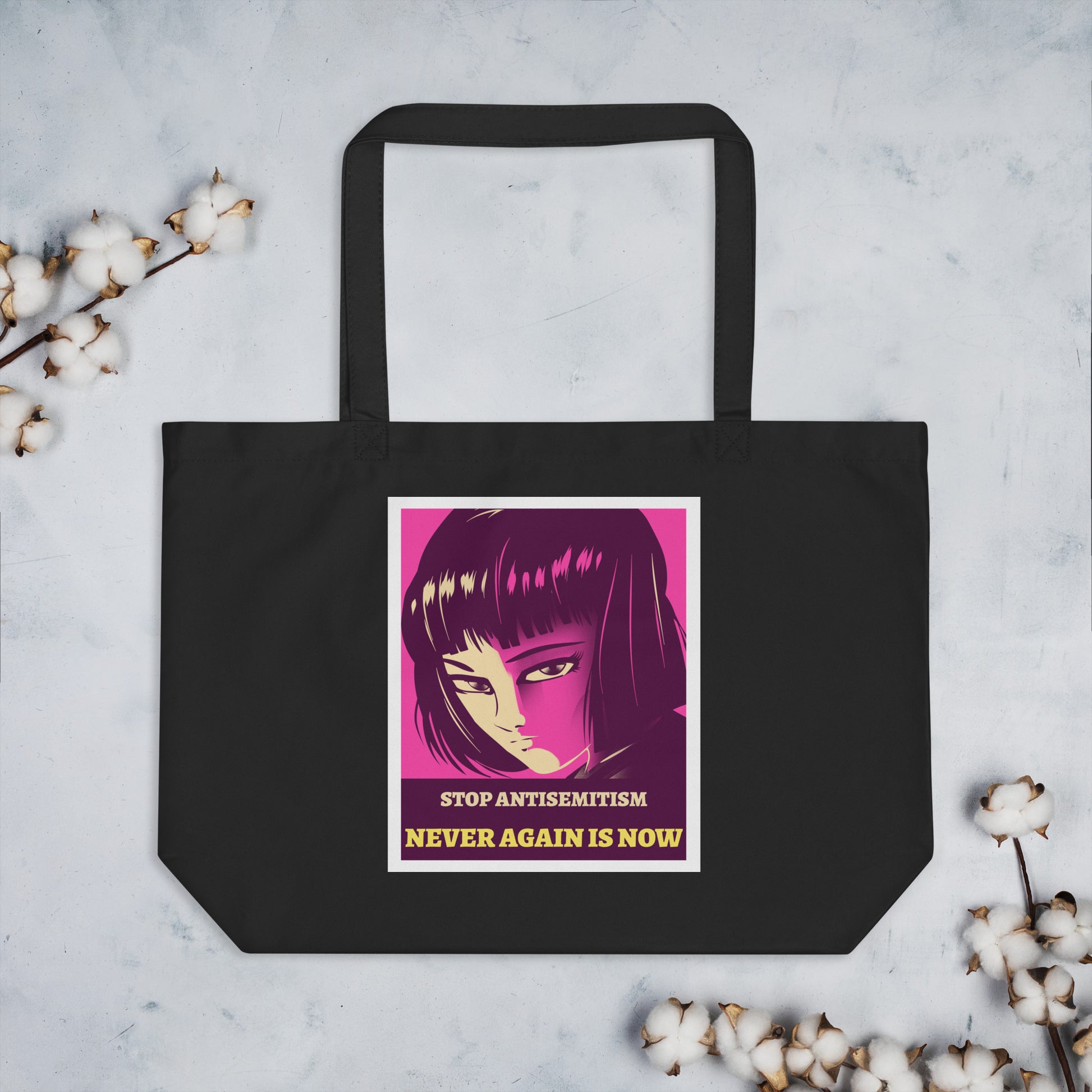 Anime Hero | Antisemitism | Large Organic Tote Bag Jouparty