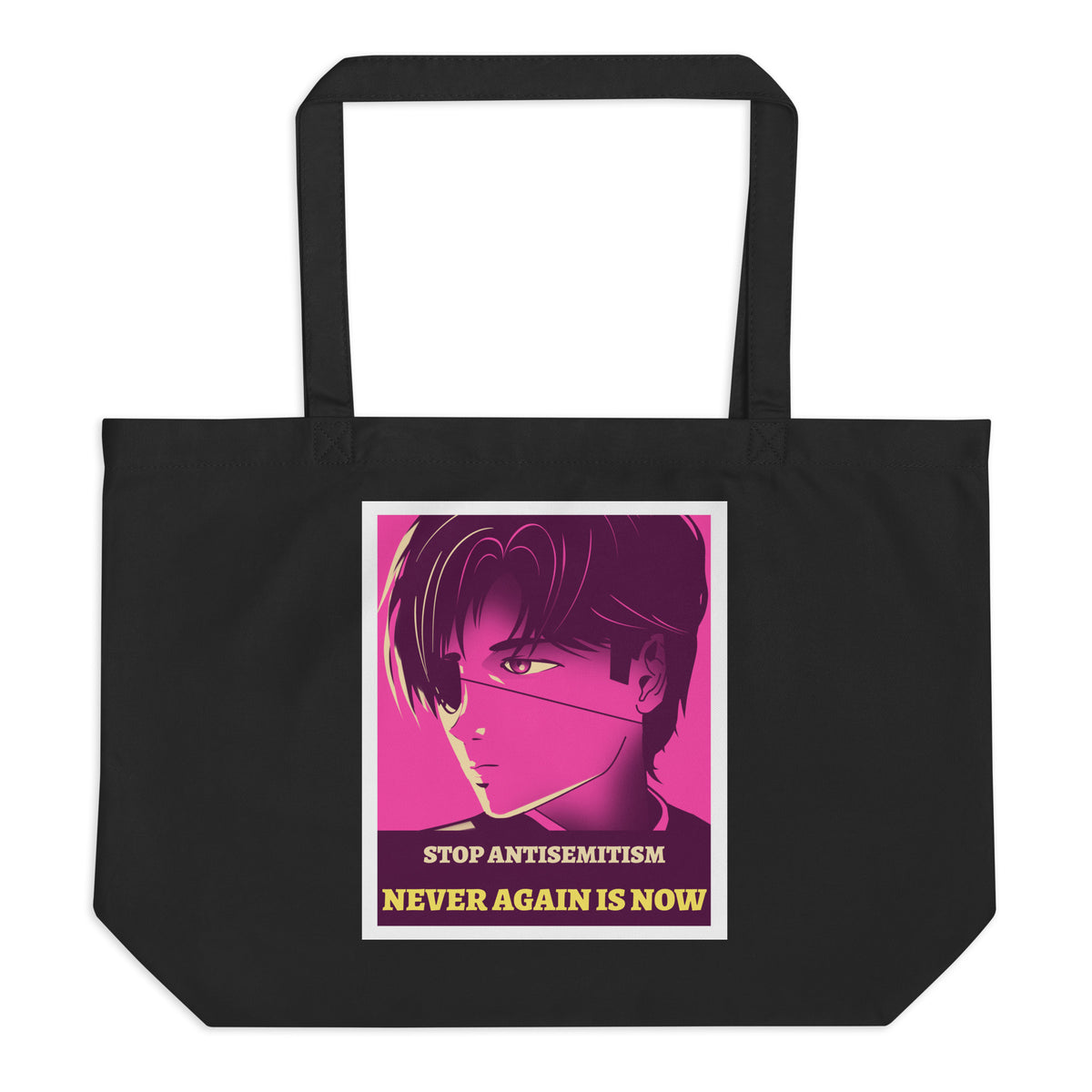 Anime Hero | Antisemitism | Large Organic Tote Bag Jouparty