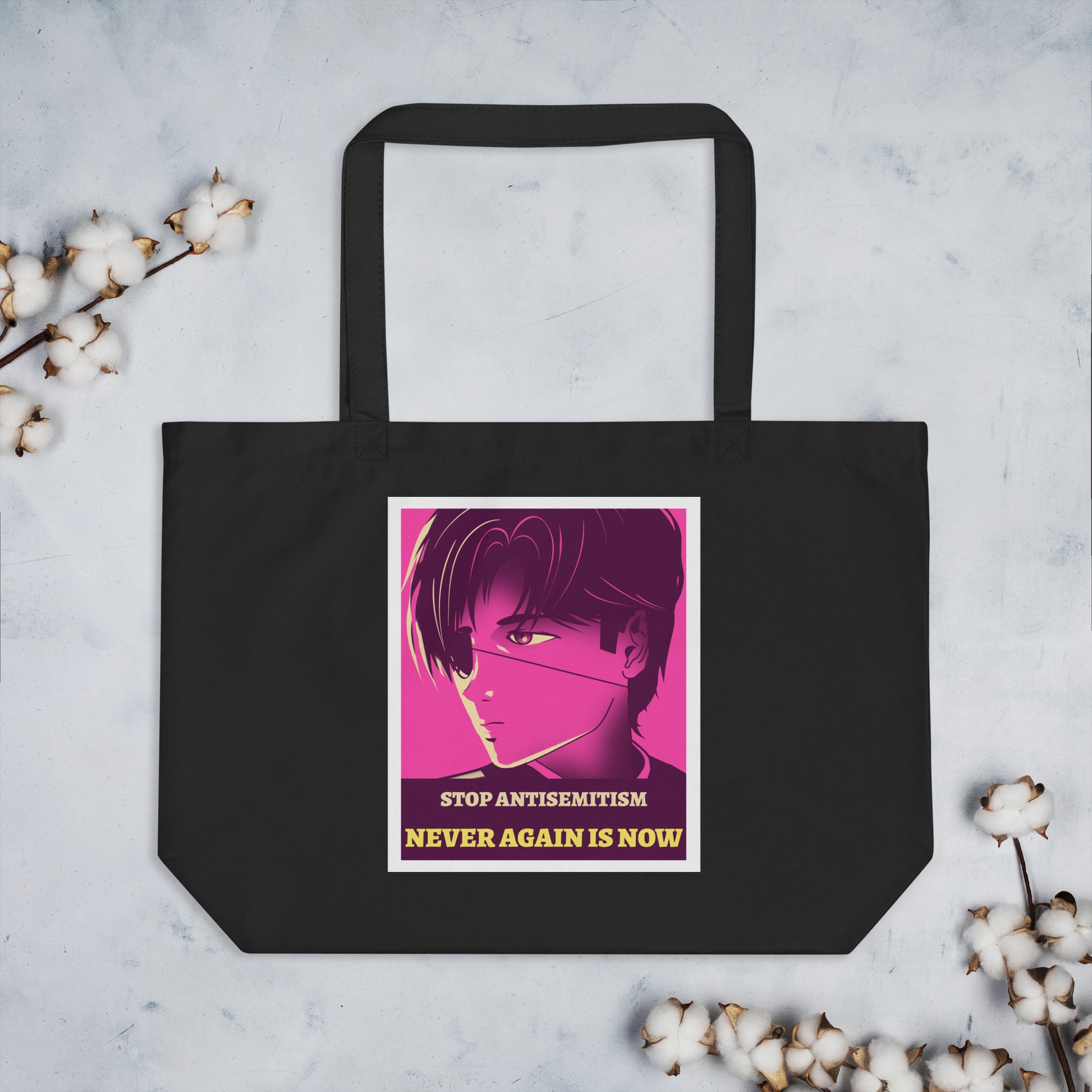 Anime Hero | Antisemitism | Large Organic Tote Bag Jouparty