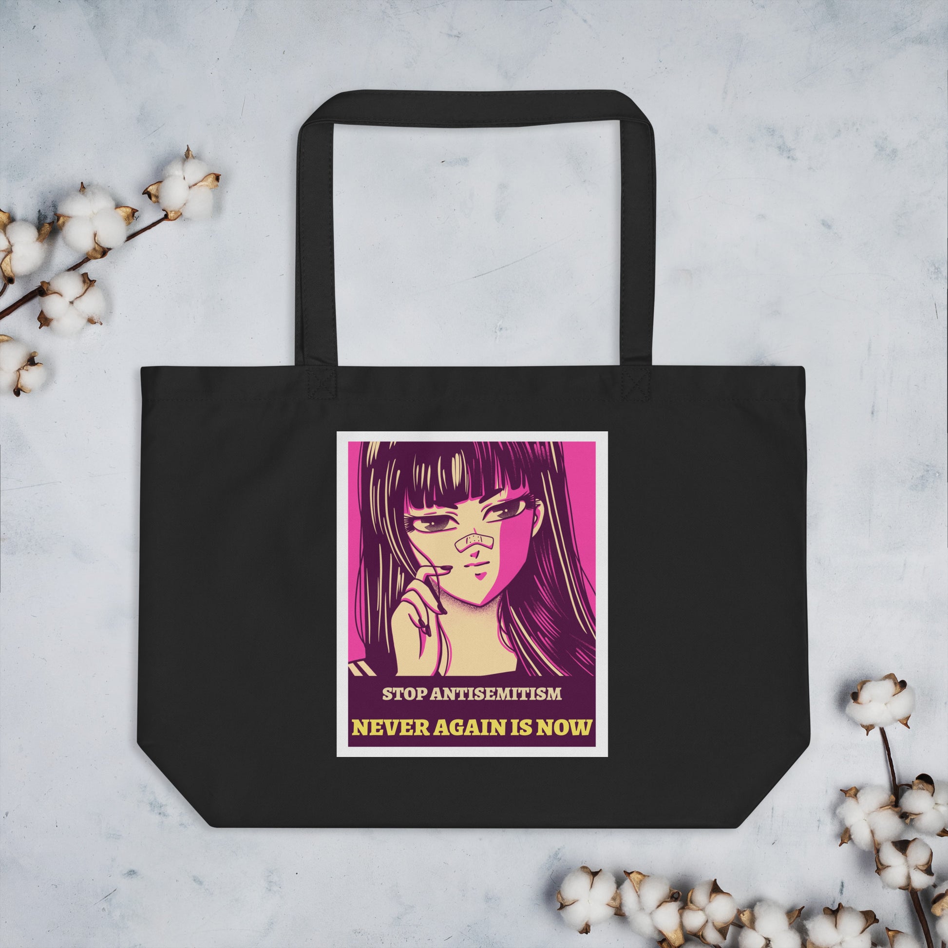 Anime Hero | Antisemitism | Large Organic Tote Bag