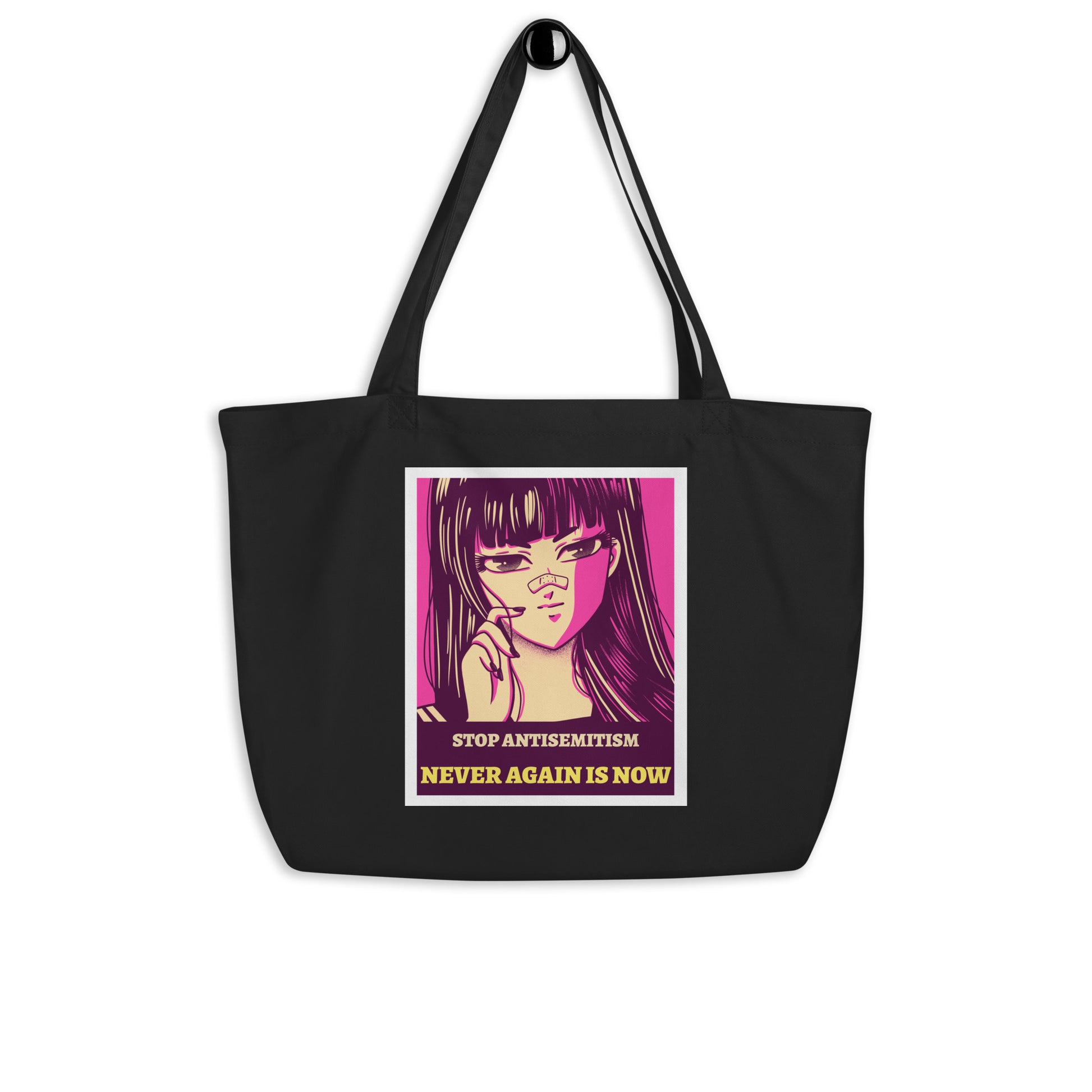 Anime Hero | Antisemitism | Large Organic Tote Bag