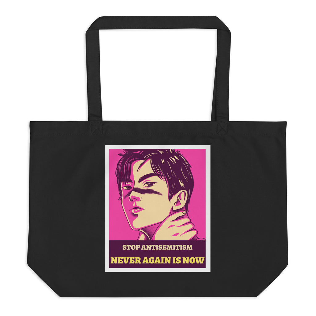 Anime Hero | Antisemitism | Large Organic Tote Bag Jouparty