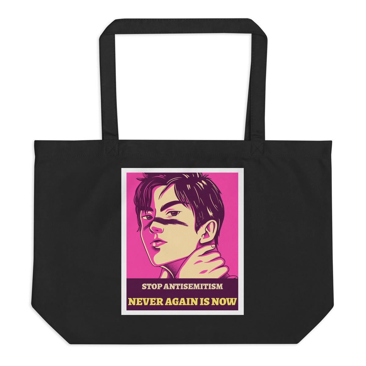 Anime Hero | Antisemitism | Large Organic Tote Bag Jouparty