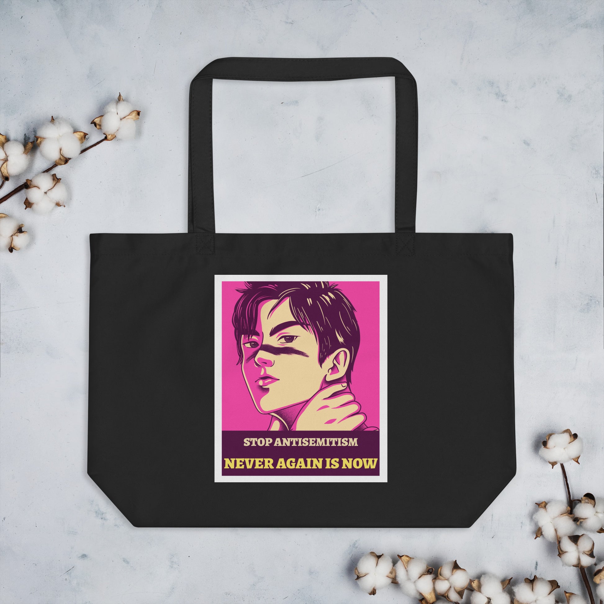 Anime Hero | Antisemitism | Large Organic Tote Bag Jouparty
