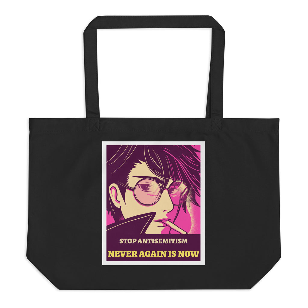 Anime Hero | Antisemitism | Large Organic Tote Bag Jouparty