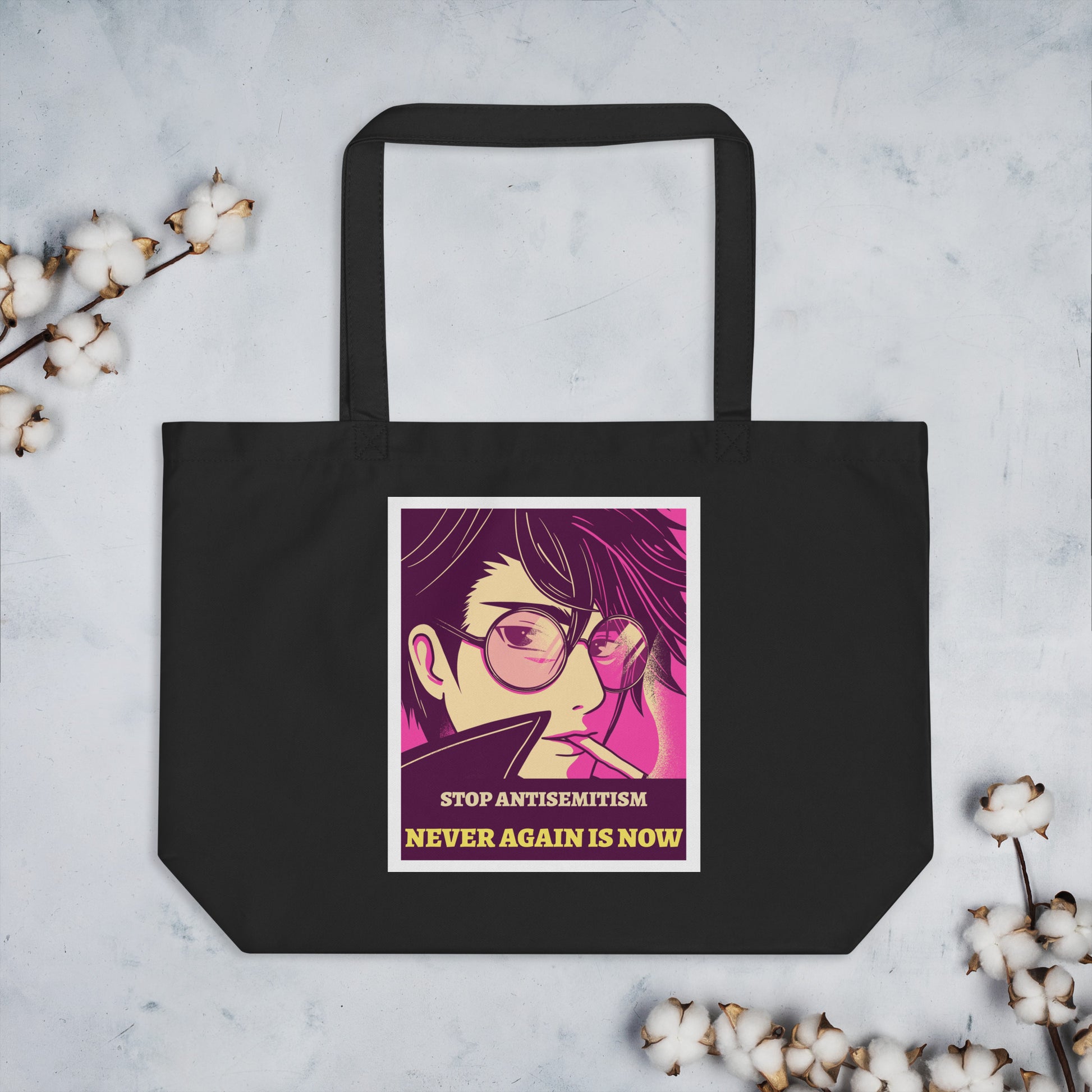 Anime Hero | Antisemitism | Large Organic Tote Bag Jouparty