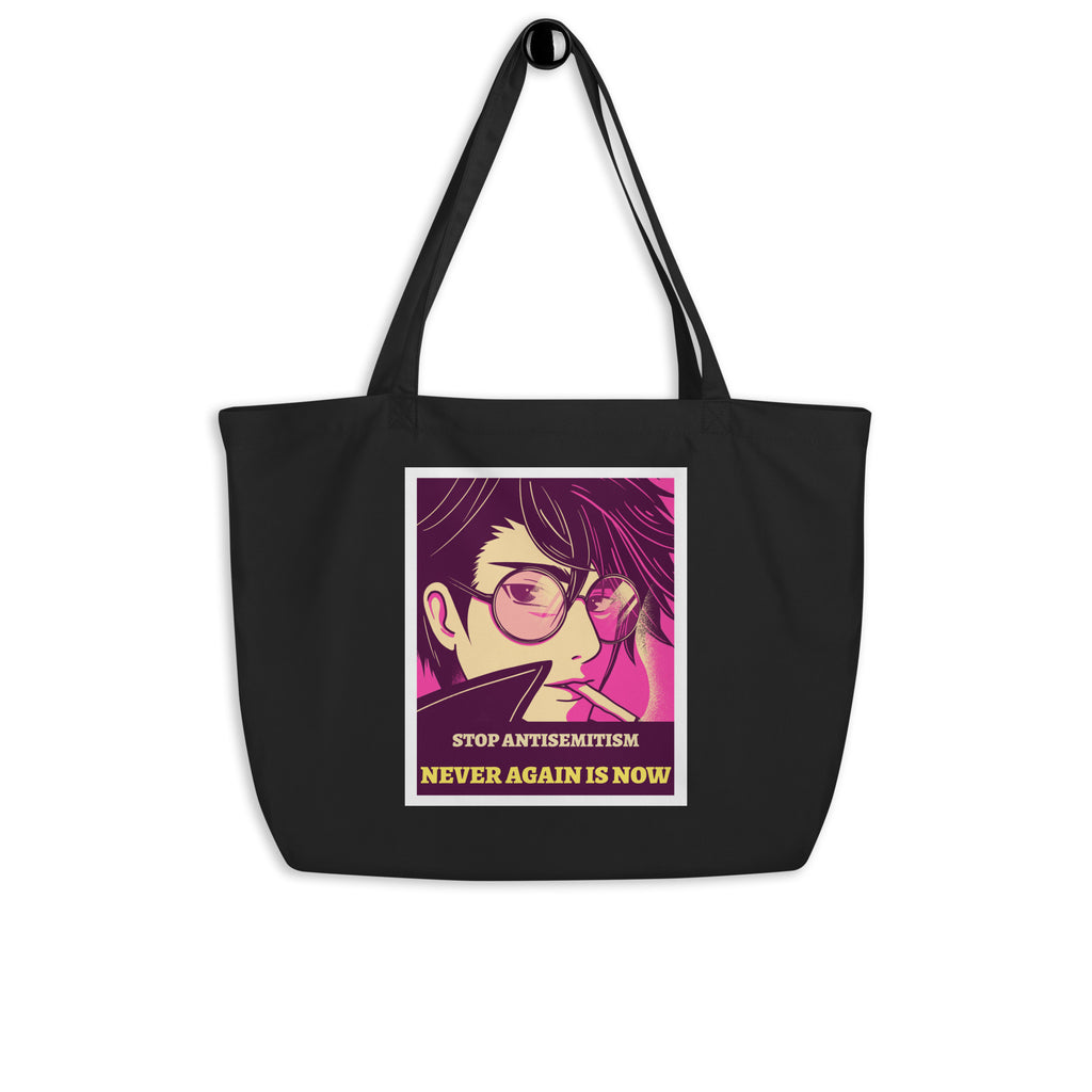 Anime Hero | Antisemitism | Large Organic Tote Bag Jouparty