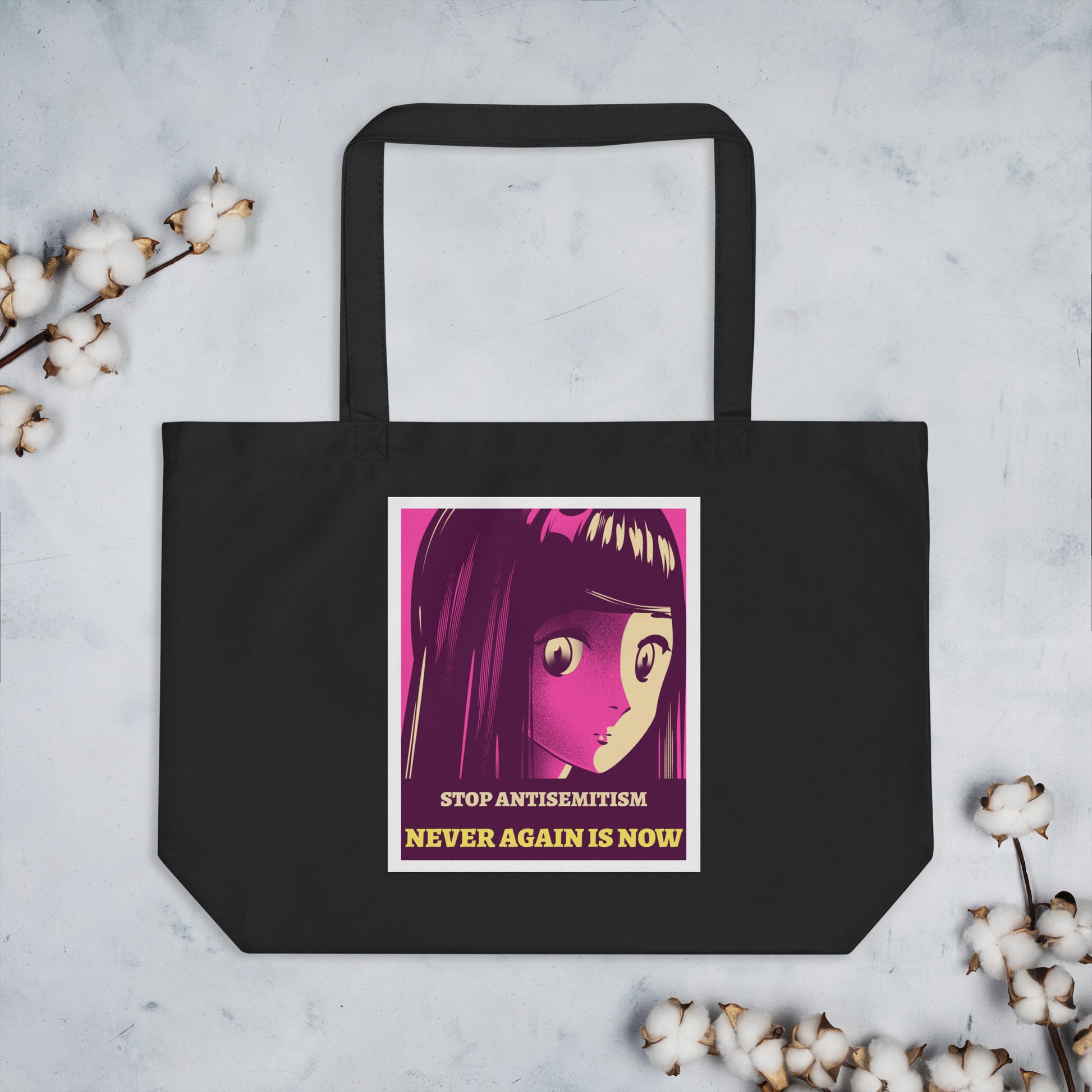 Anime Hero | Antisemitism | Large Organic Tote Bag Jouparty
