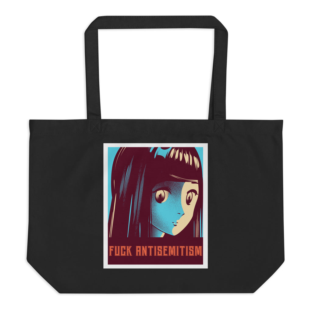 Anime Hero | Antisemitism | Large Organic Tote Bag Jouparty