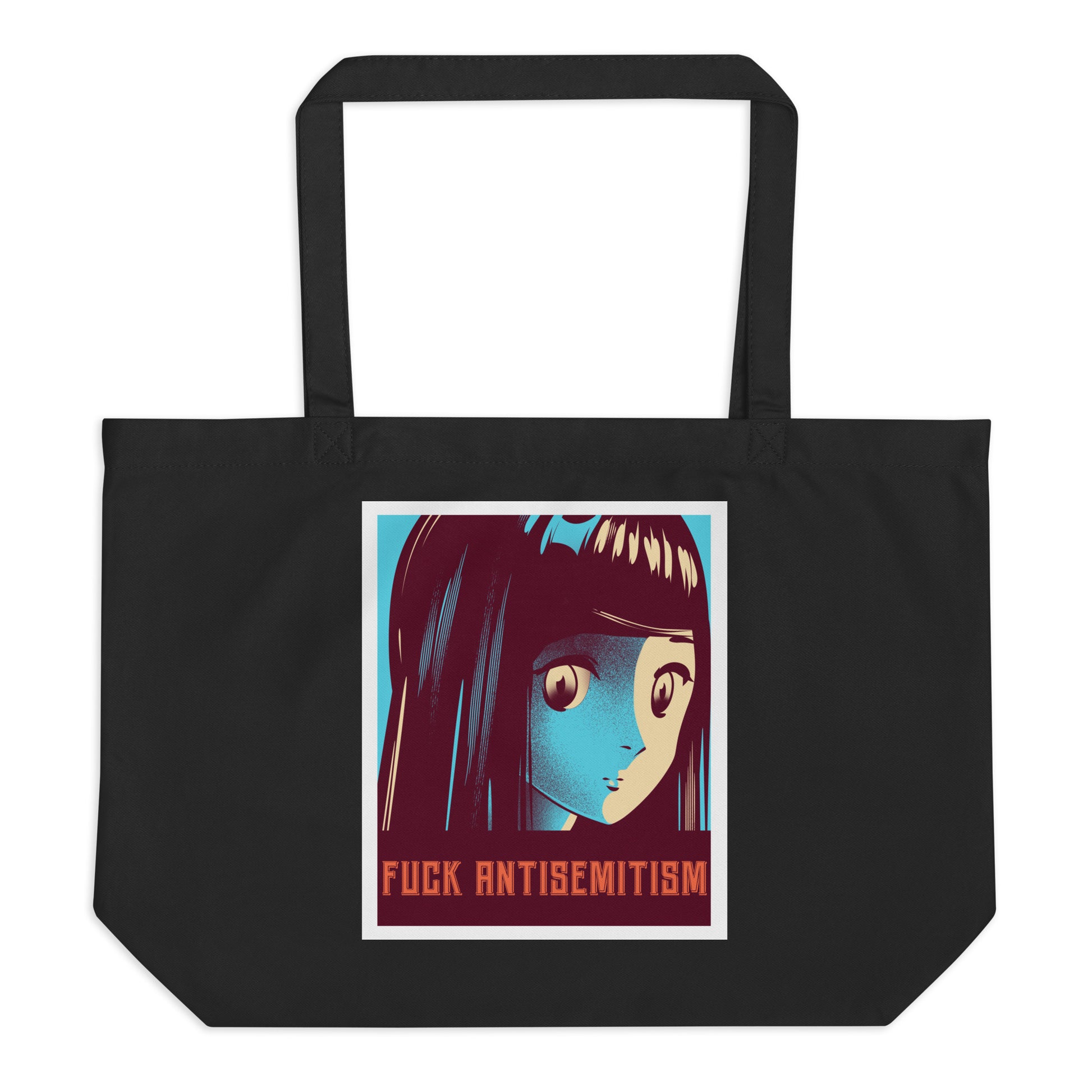 Anime Hero | Antisemitism | Large Organic Tote Bag Jouparty