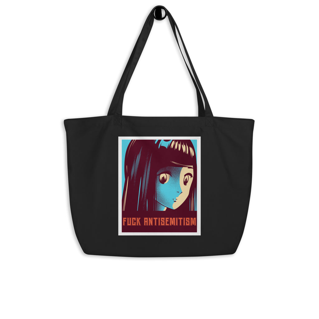 Anime Hero | Antisemitism | Large Organic Tote Bag Jouparty