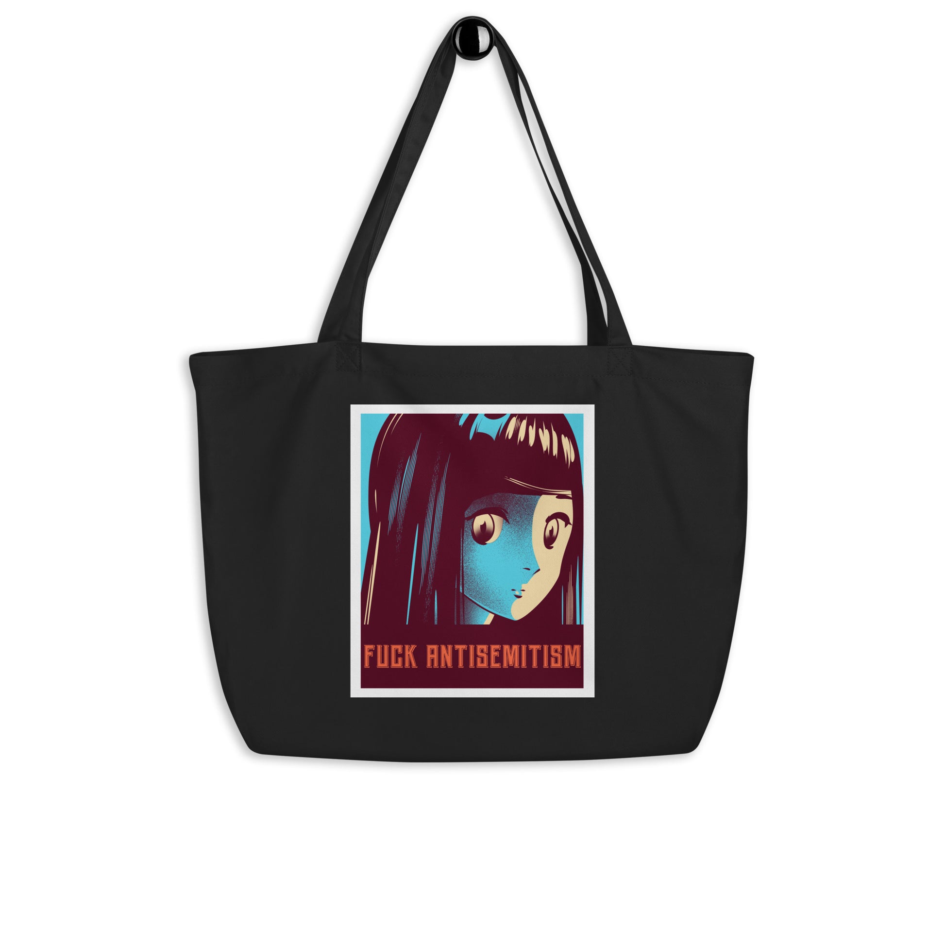 Anime Hero | Antisemitism | Large Organic Tote Bag Jouparty
