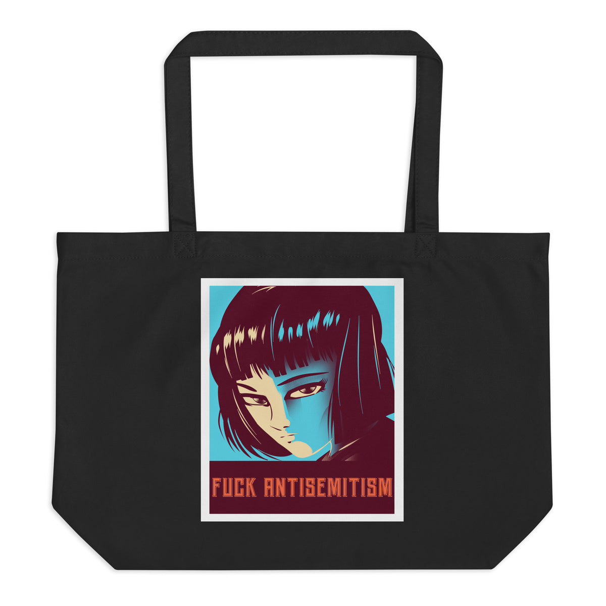 Anime Hero | Antisemitism | Large Organic Tote Bag Jouparty