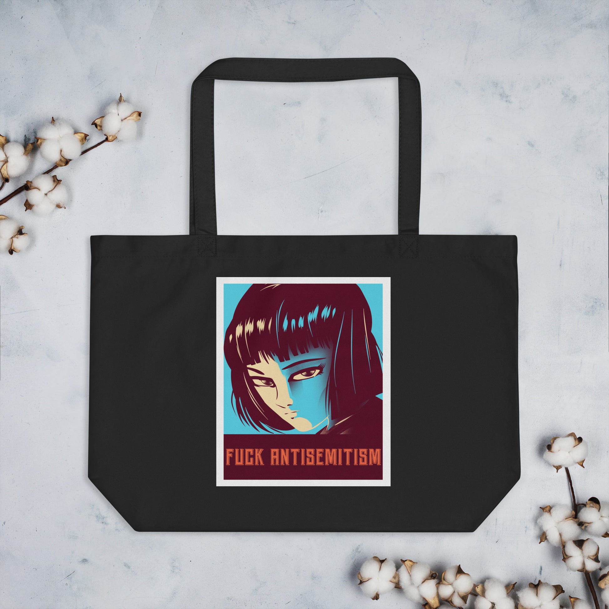 Anime Hero | Antisemitism | Large Organic Tote Bag